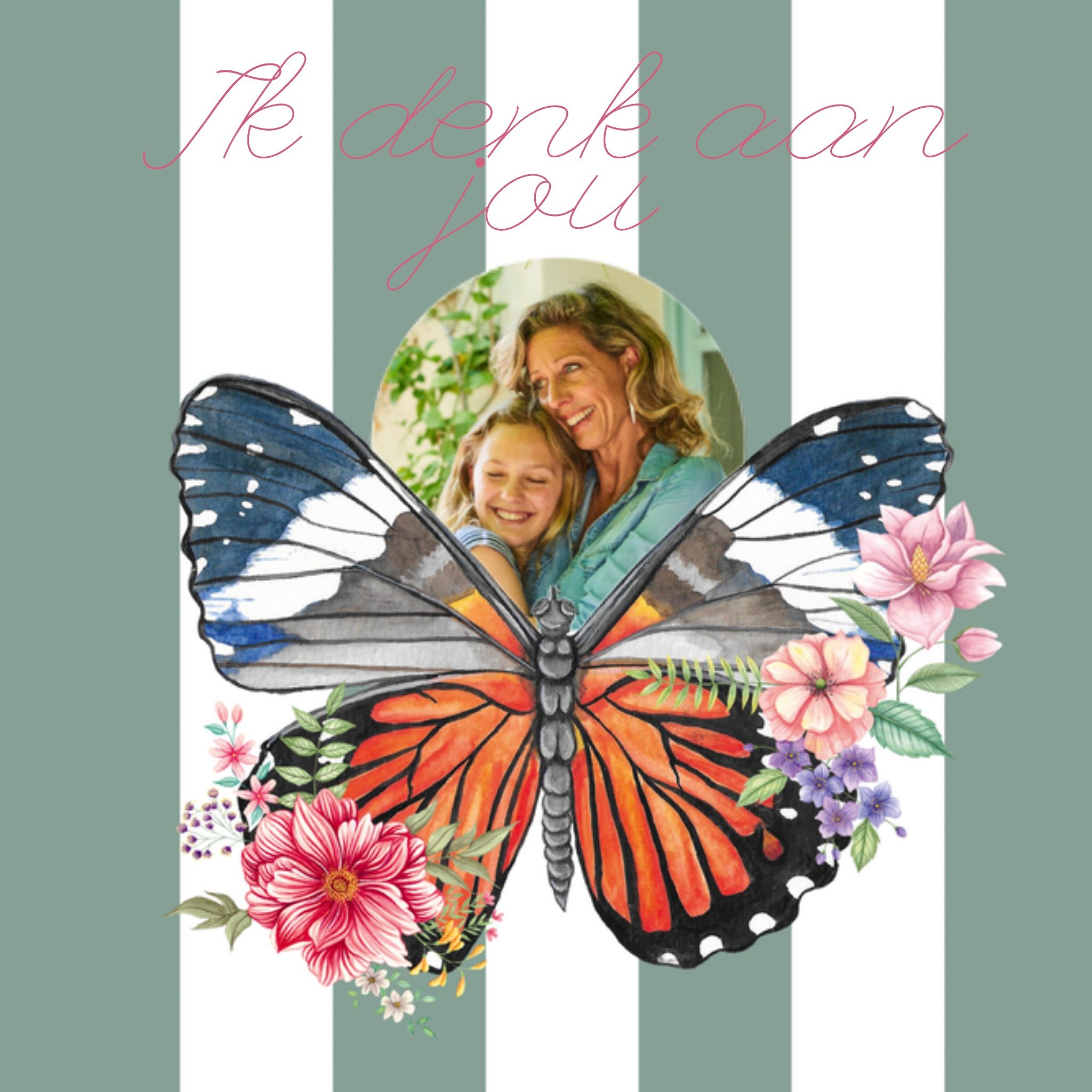 Denken aan kaart Vlinder Vierkante Kaart Melli Mello