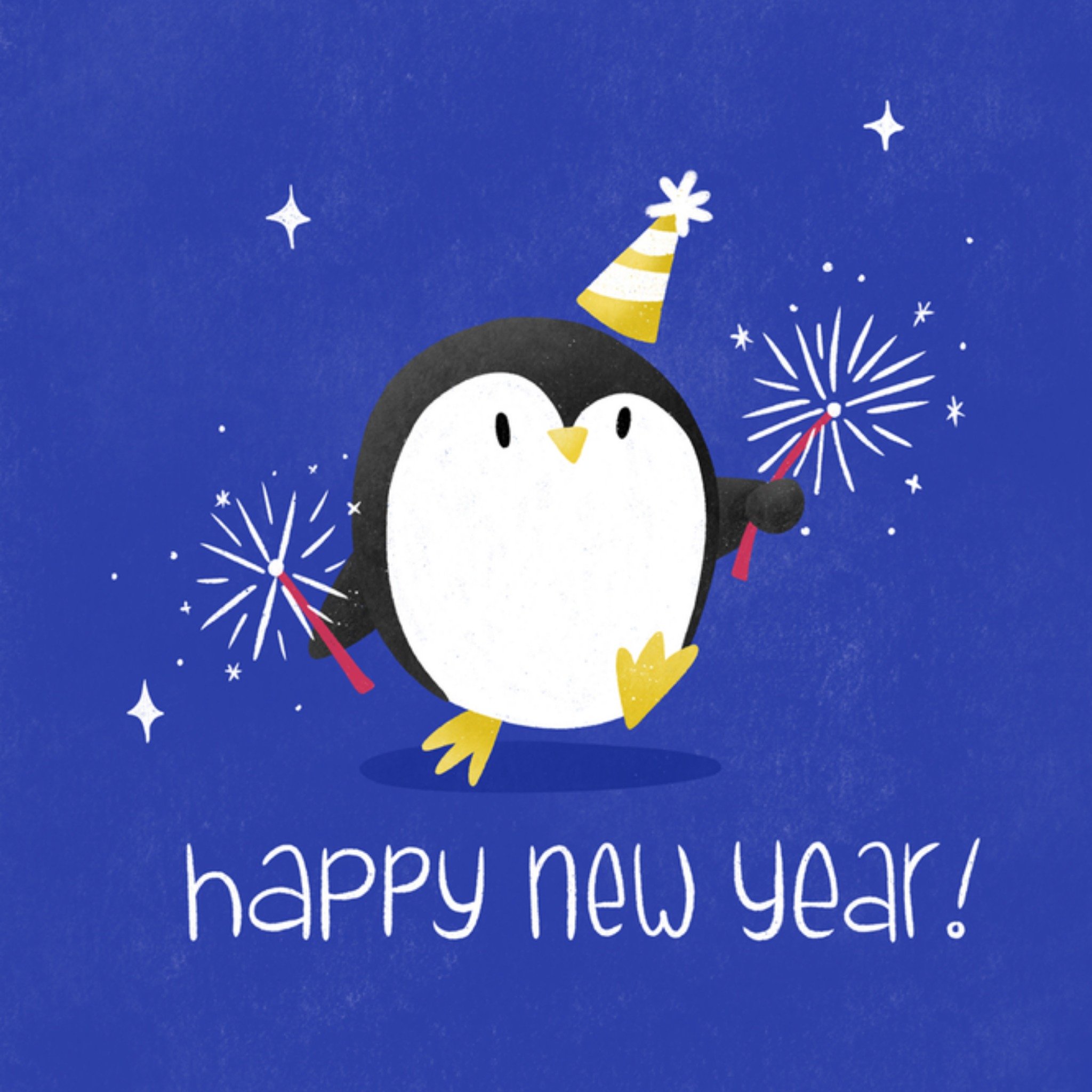 Studio Fred Illustraties Studio Fred Nieuwjaarskaart Happy new year Vierkant