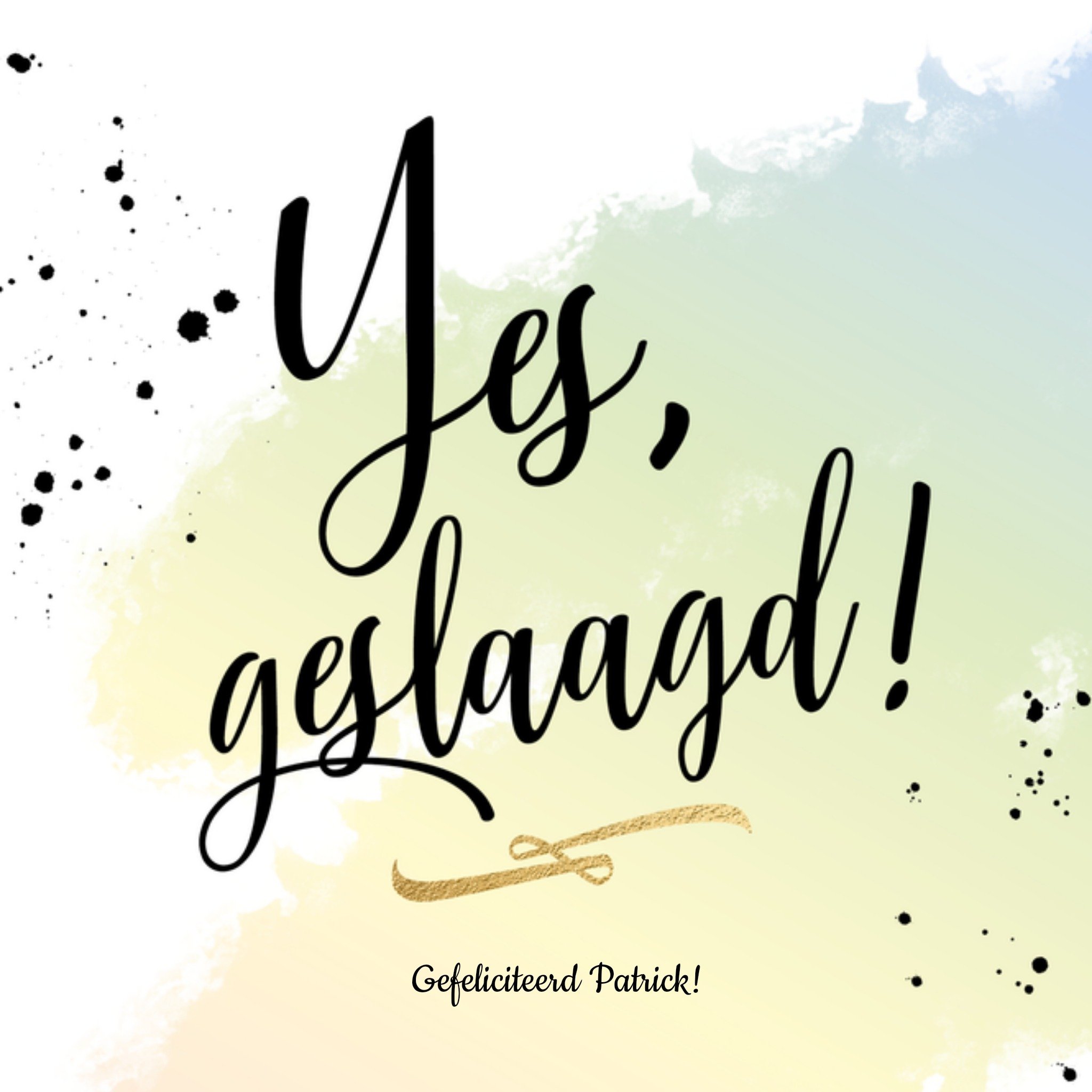 Geslaagd kaart met naam Vierkante Kaart Luckz