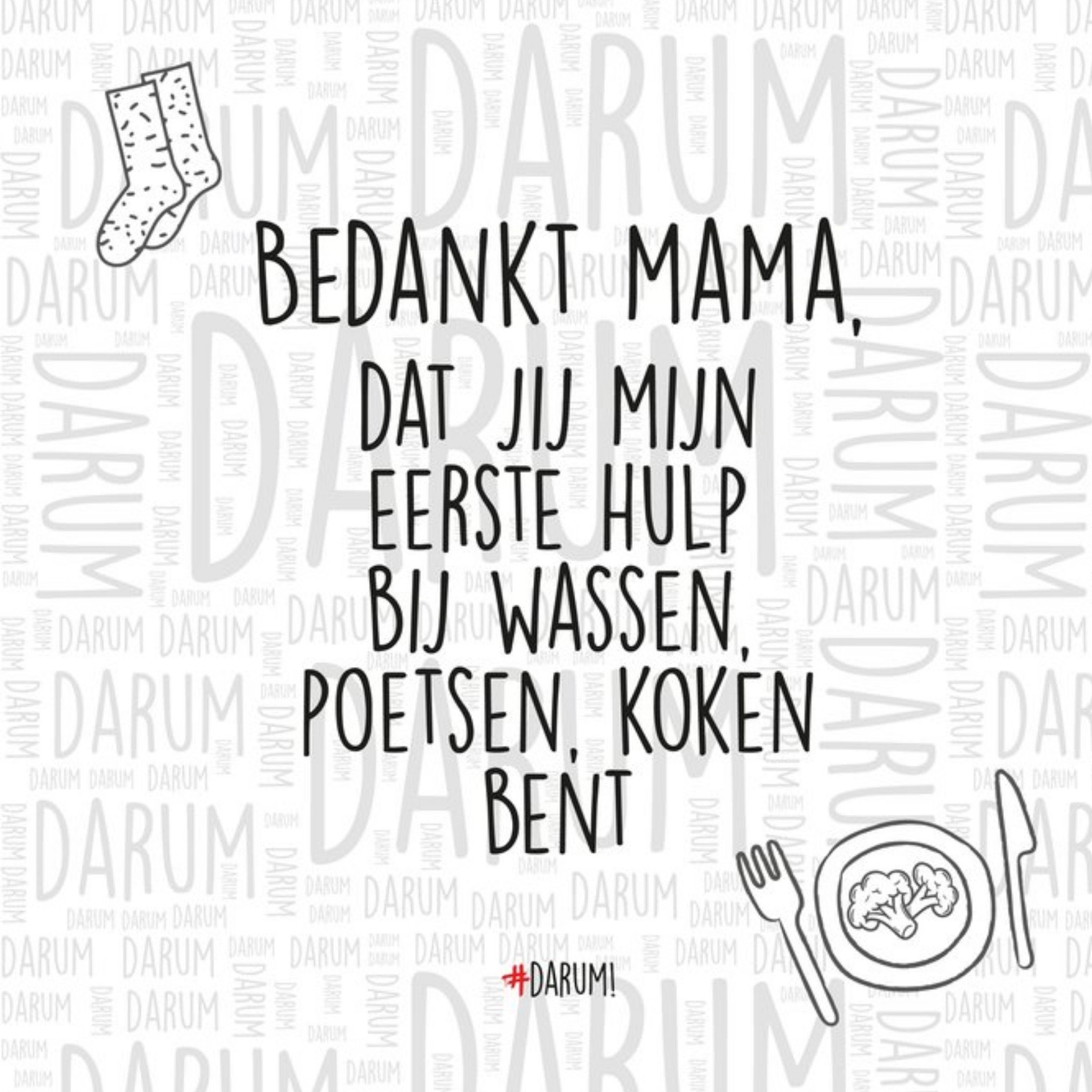 Darum Moederdagkaart Bedankt Mama Greetz