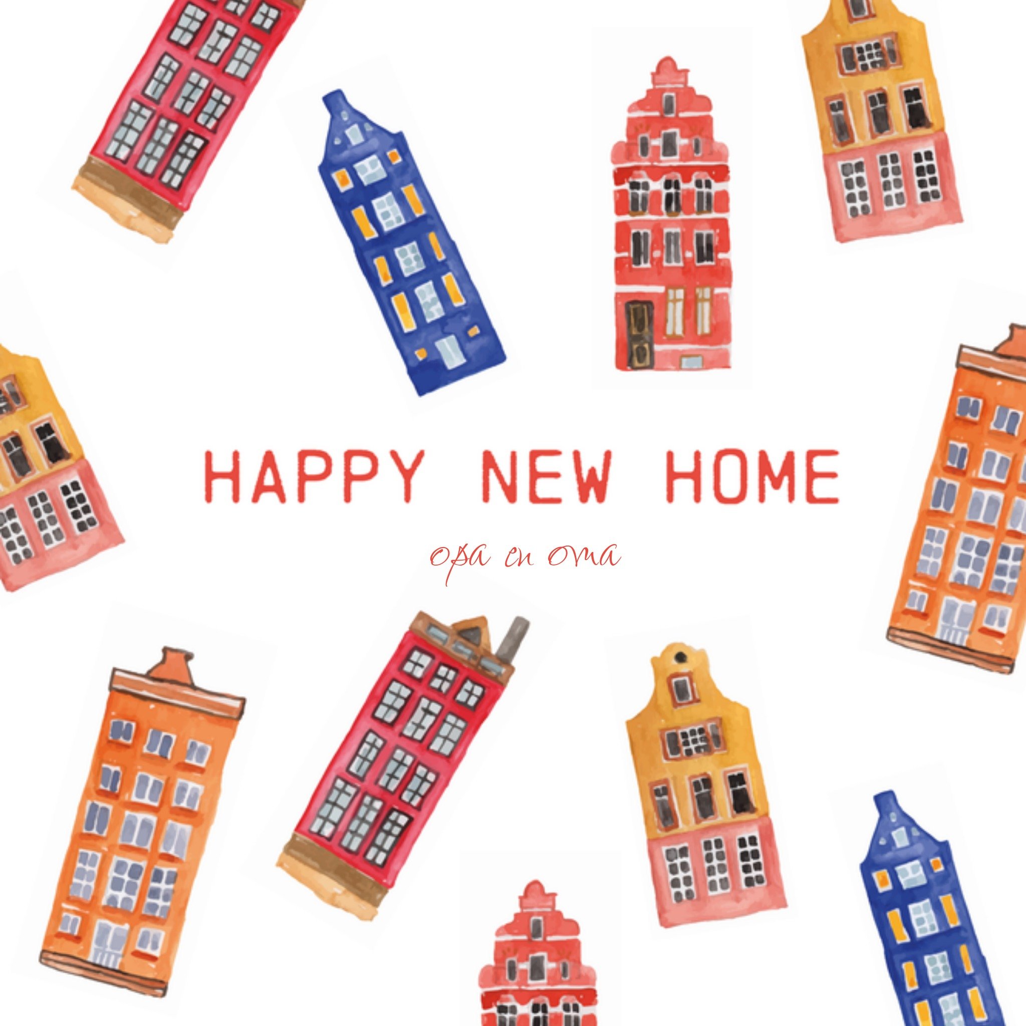 Greetz Nieuwe woning kaart Aquarel Vierkant