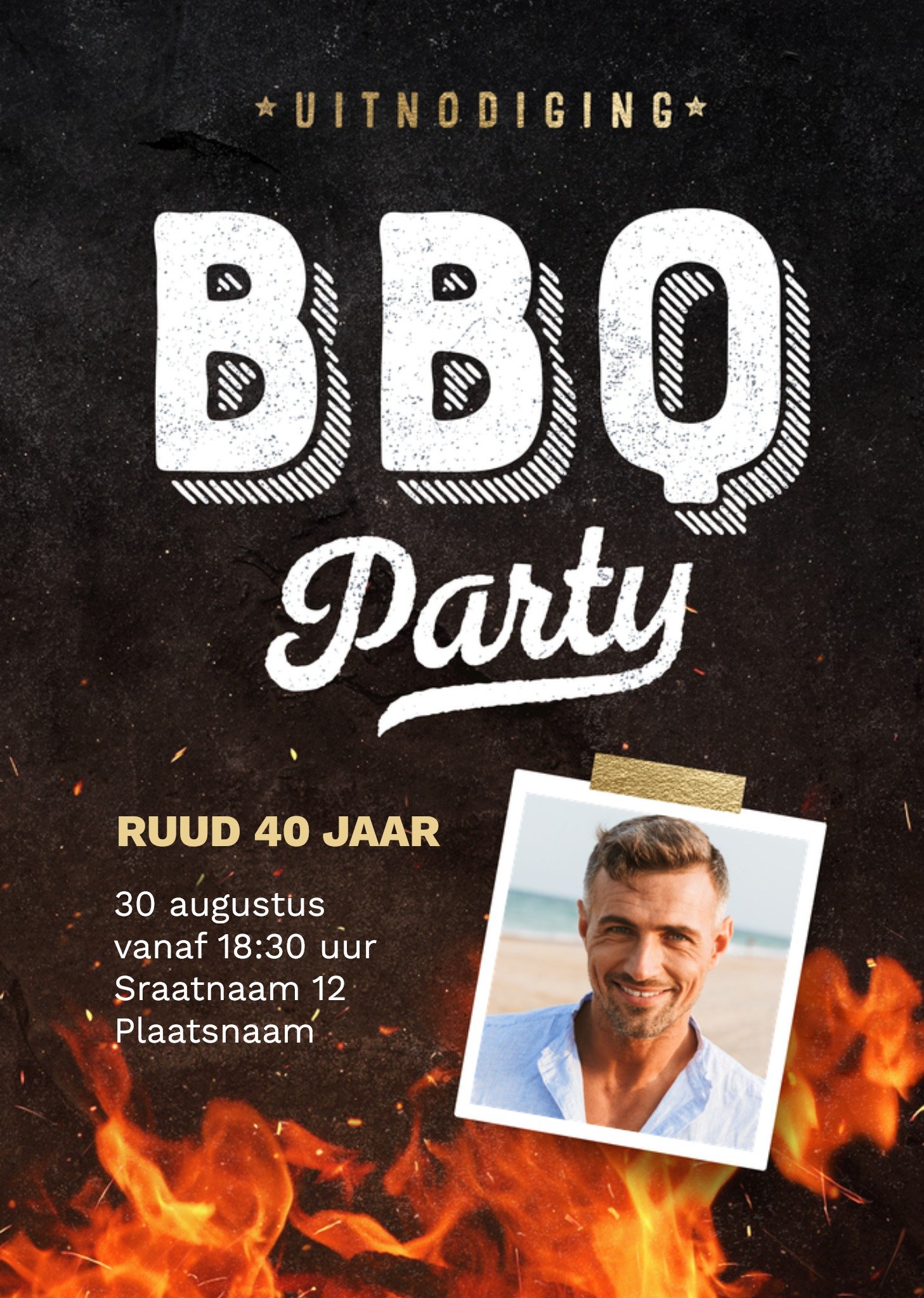 Uitnodiging tuinfeest BBQ Party Kaart Luckz