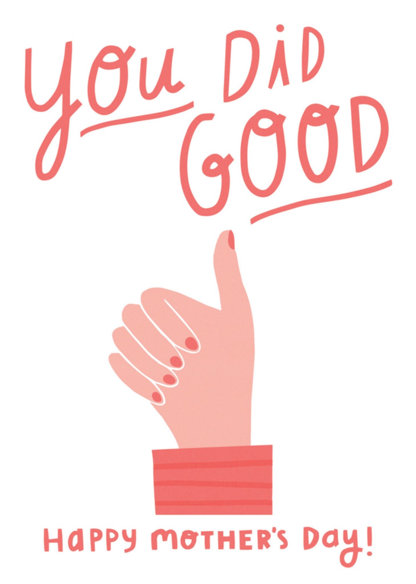 Moederdagkaart You Did Good Duimpje omhoog Kaart Ohh Deer
