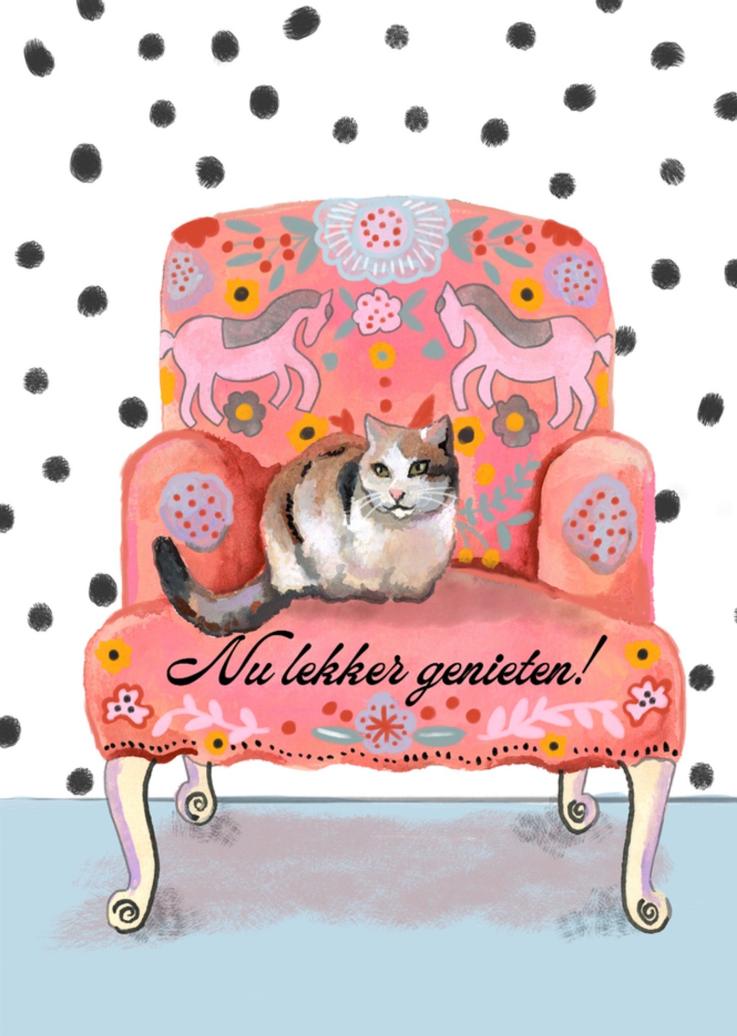 Pensioenkaart Kat Kaart Drunk Girl Designs