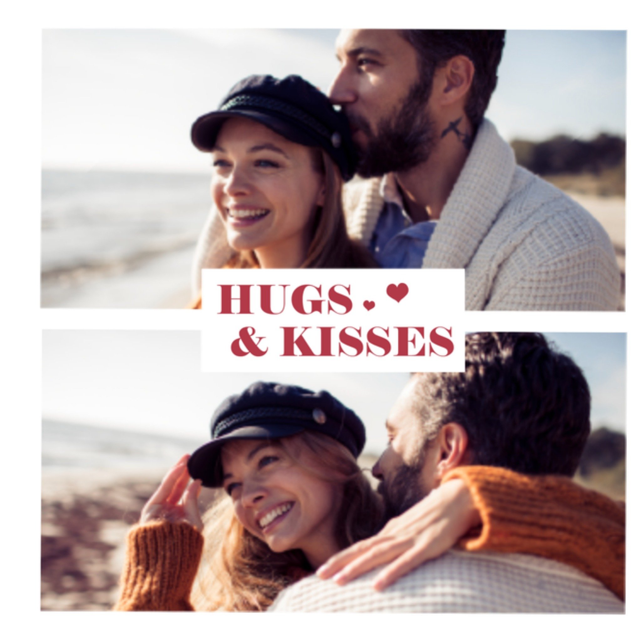 Greetz Valentijnskaart Fotokaart hugs kisses Vierkant