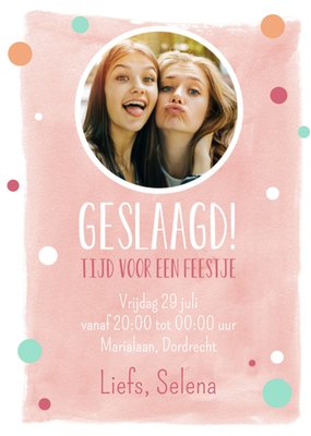 Tijd Voor Een Feestje Aquarel Foto Upload Geslaagd Kaart