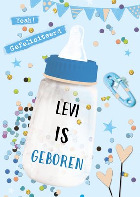 TMS | Geboortekaart | Jongen | Fles