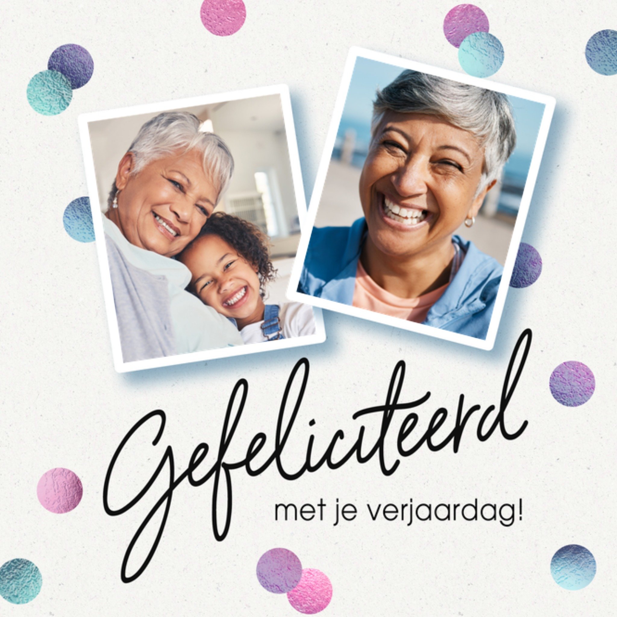 Verjaardagskaart Oma Confetti Vierkante Kaart Luckz