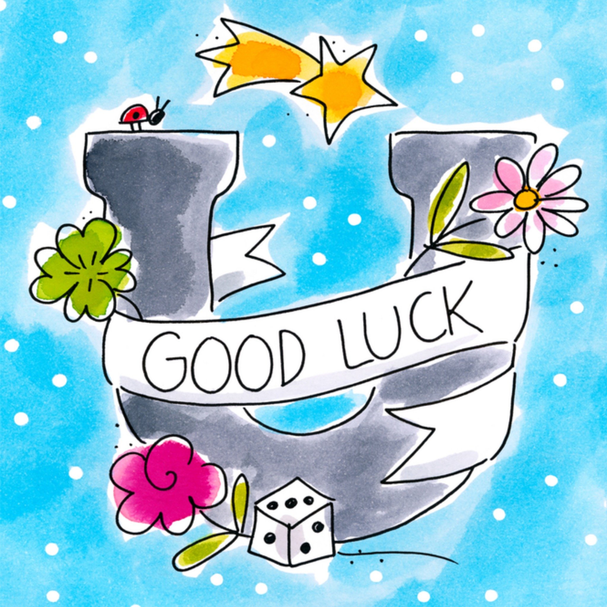 Succeskaart geluk hoefijzer Vierkante Kaart Blond Amsterdam