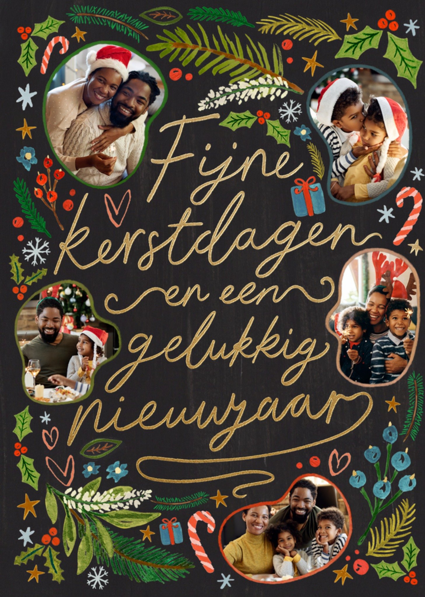 Kerstkaart Fijne Kerstdagen En Enn Gelukkig Nieuwjaar Aanpasbare Fotokaart Greetz