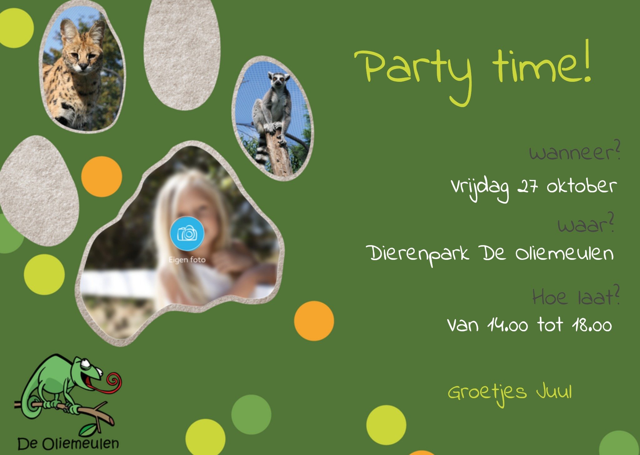 Uitnodiging Kinderfeestje Foto De Oliemeulen Kaart Greetz