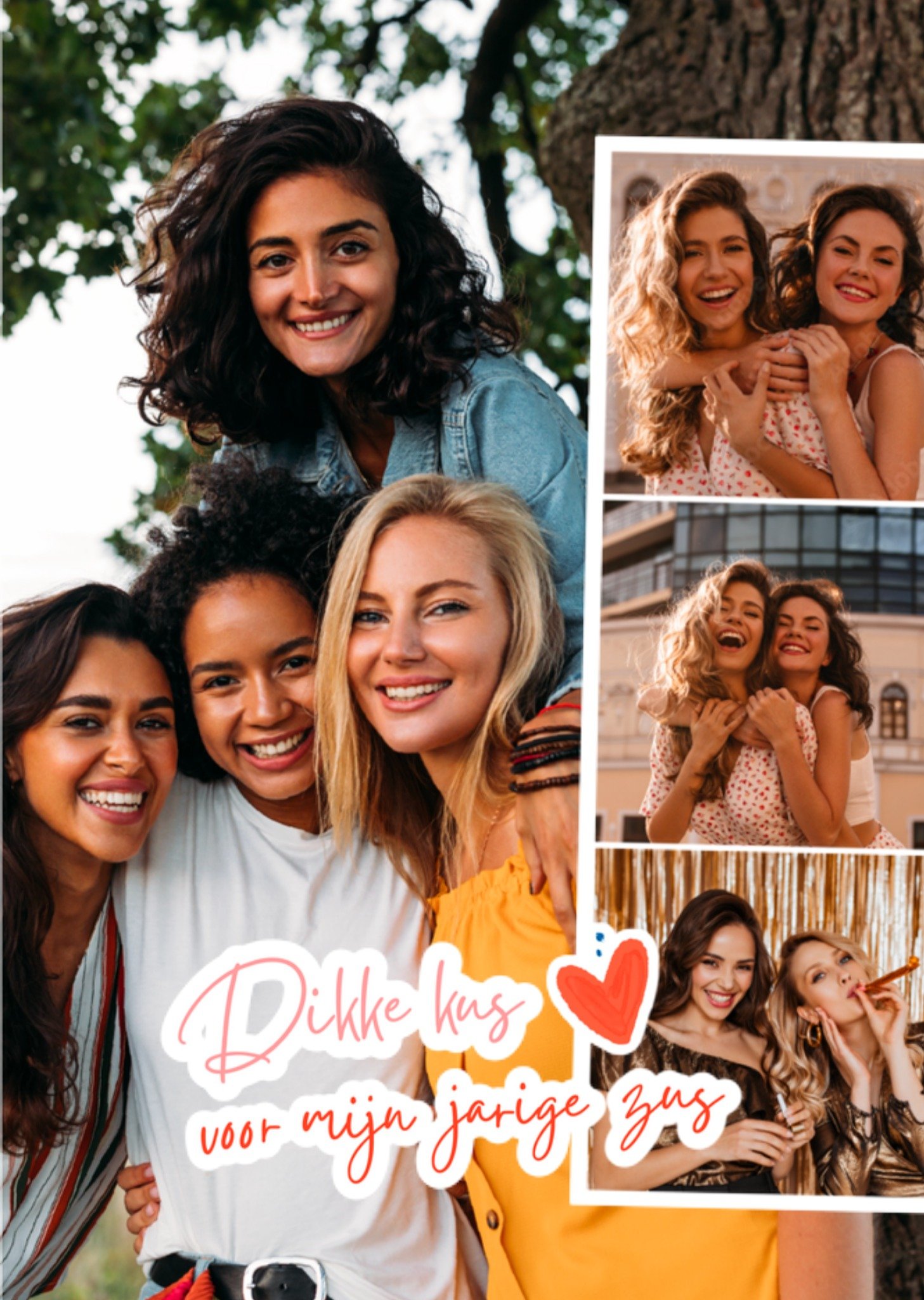 Verjaardagskaart Met fotos Dikke kus Kaart Greetz