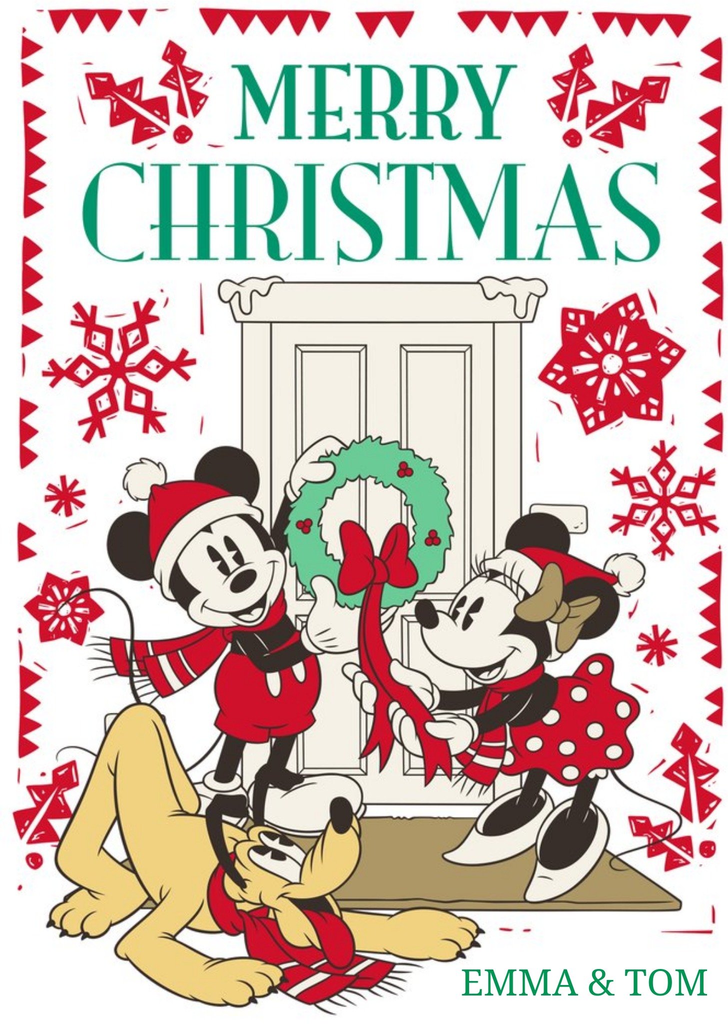 Disney Kerstkaart Pluto Mickey Mouse