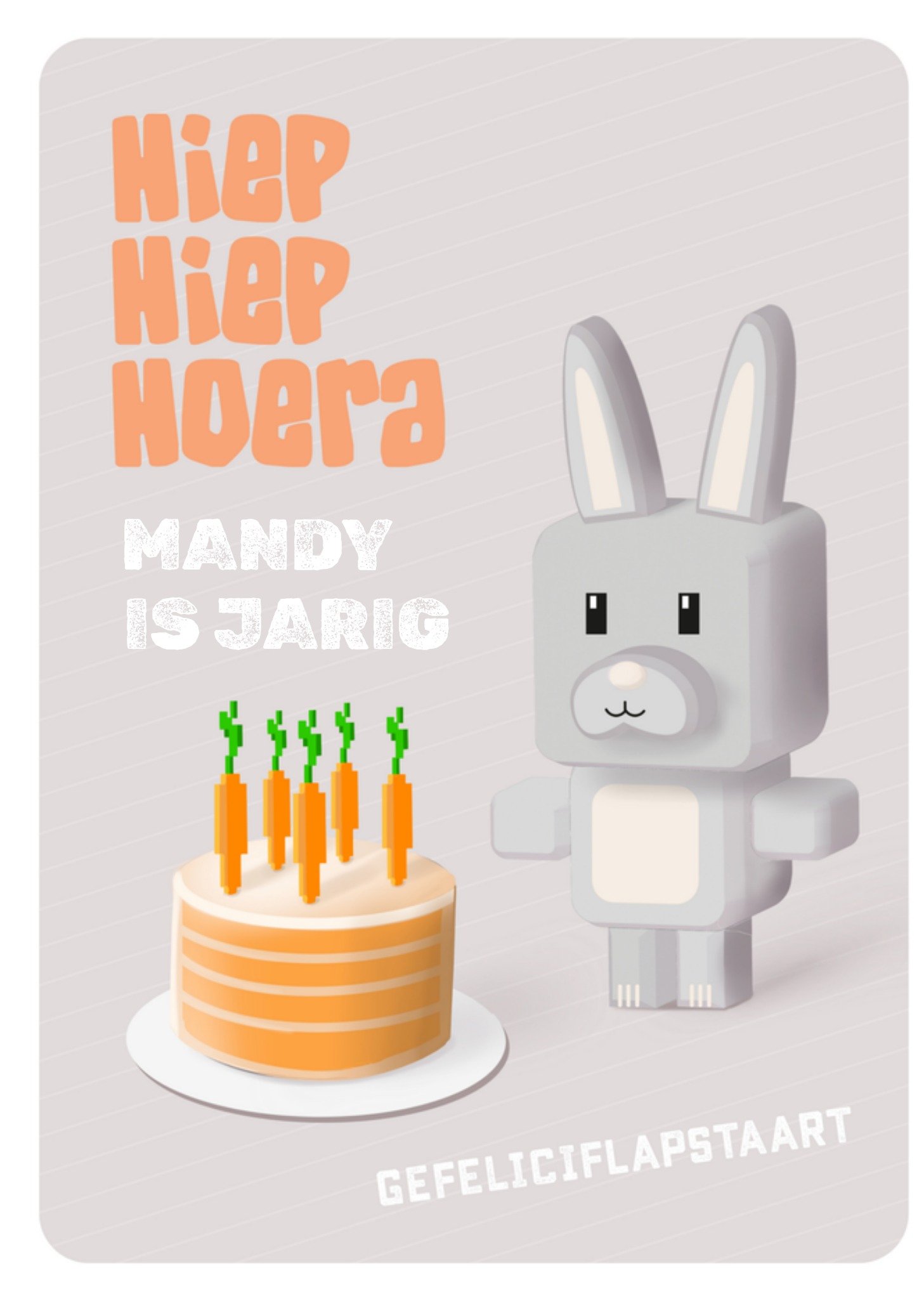 Verjaardagskaart konijn taart Kaart Greetz