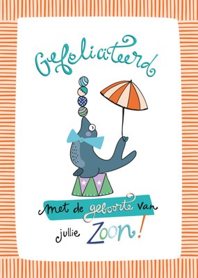 Funny Side Up | Geboortekaart | Zoon 
