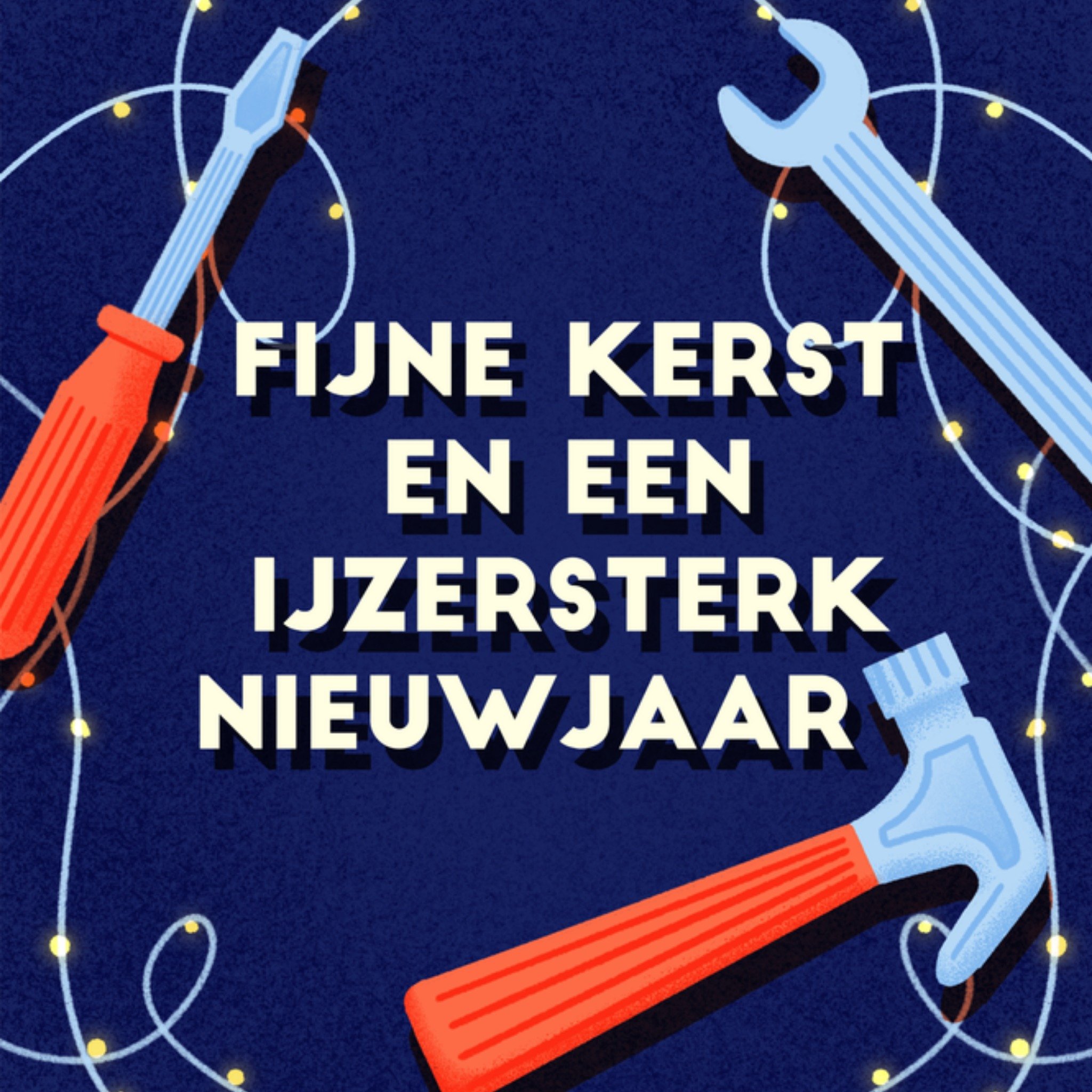 Greetz Kerstkaart Ijzersterk nieuwjaar Vierkant