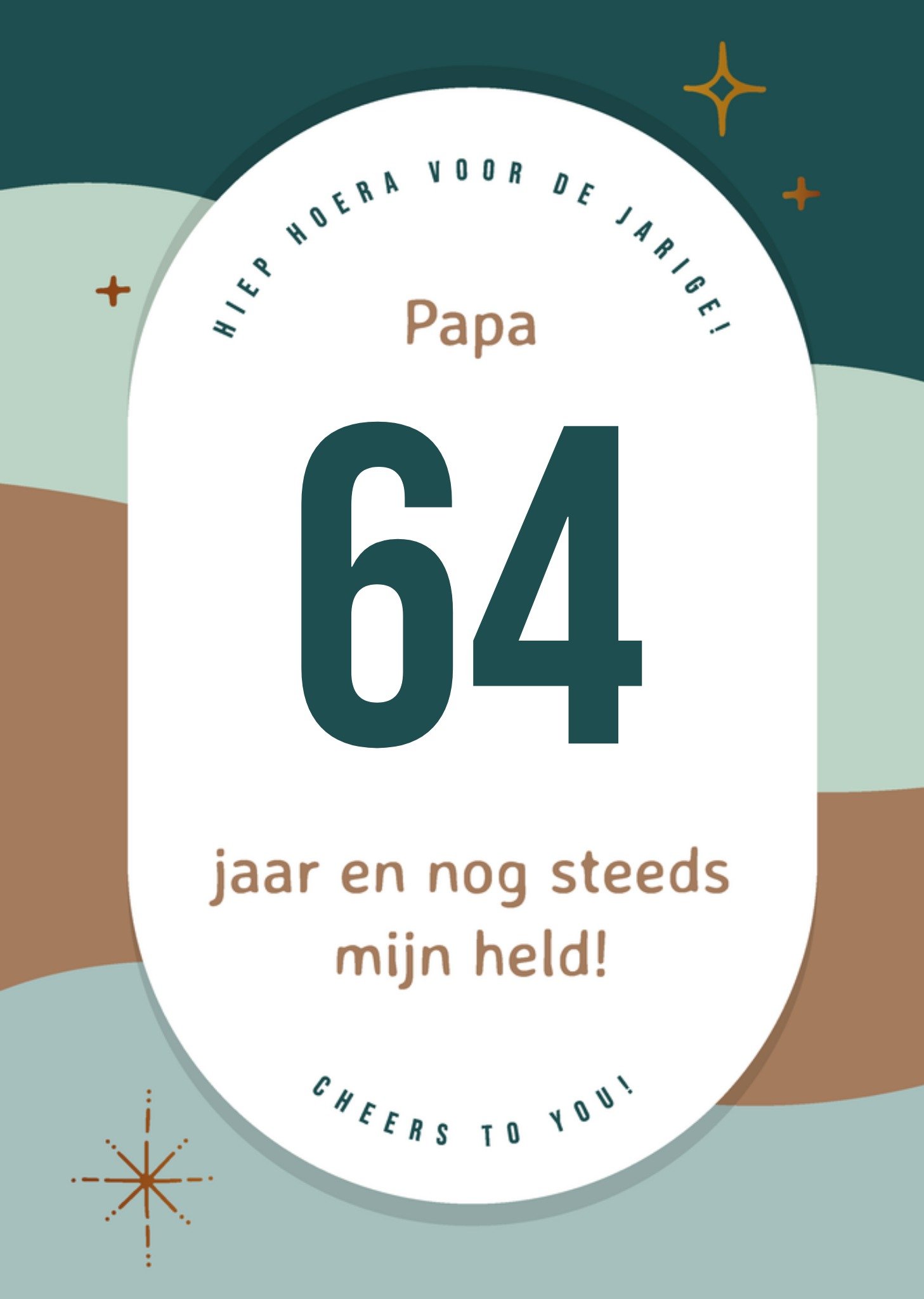 Greetz Verjaardagskaart Papa Met leeftijd Standard Card