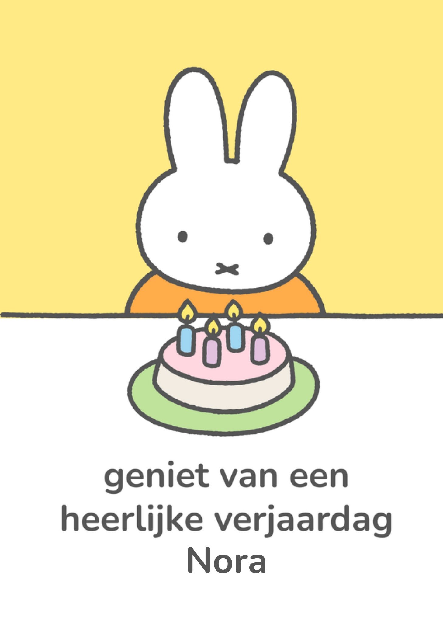 Miffy Verjaardagskaart Geniet van een heerlike verjaardag Kaart Nijntje