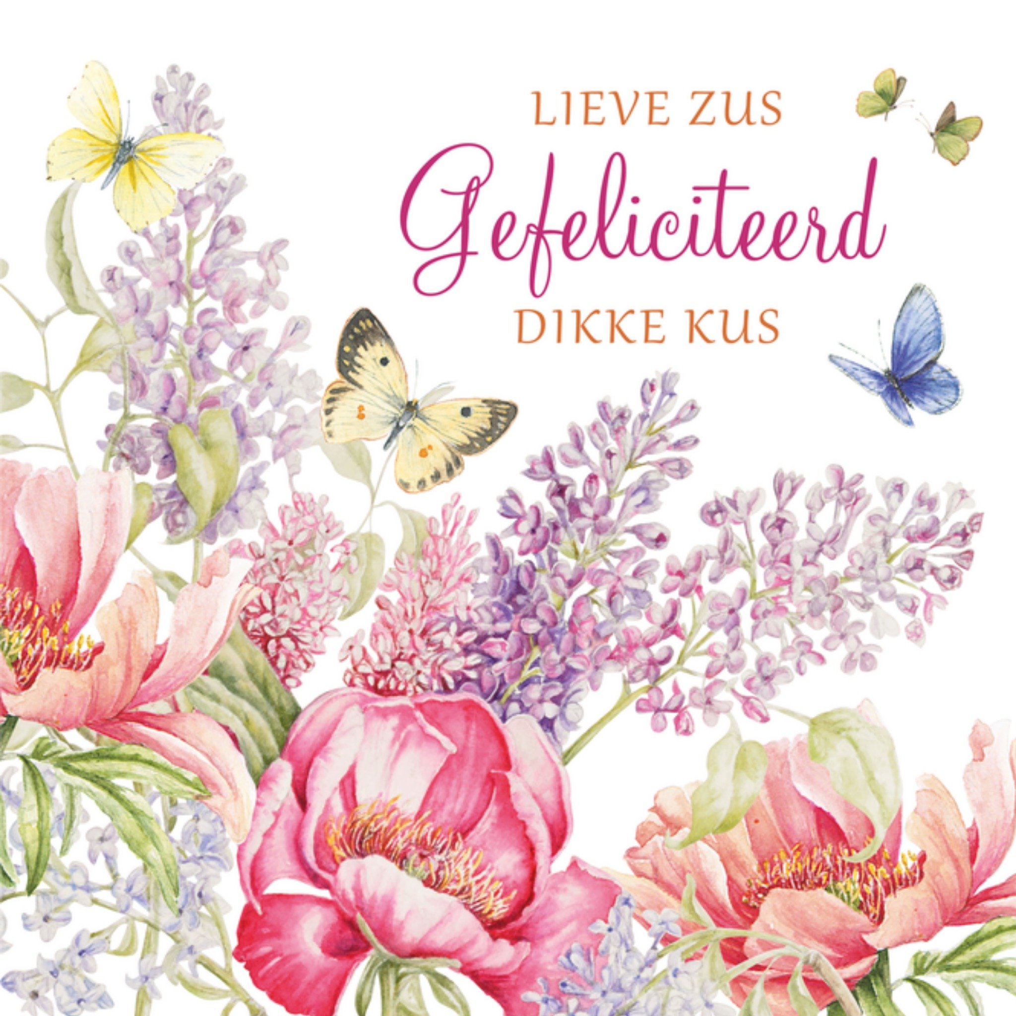 Verjaardagskaart Lieve Zus Vierkante Kaart Janneke Brinkman