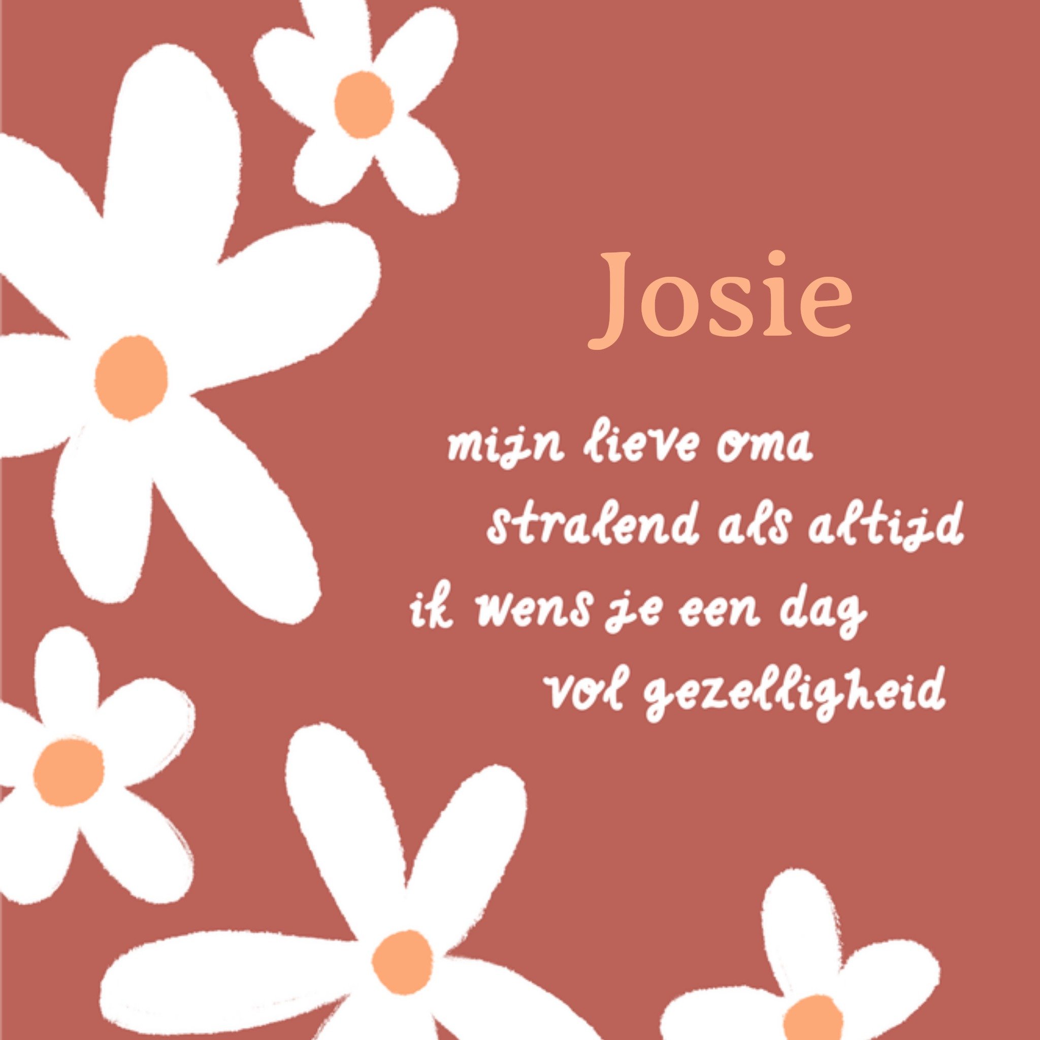 Greetz Verjaardagskaart Poem Oma Vierkant