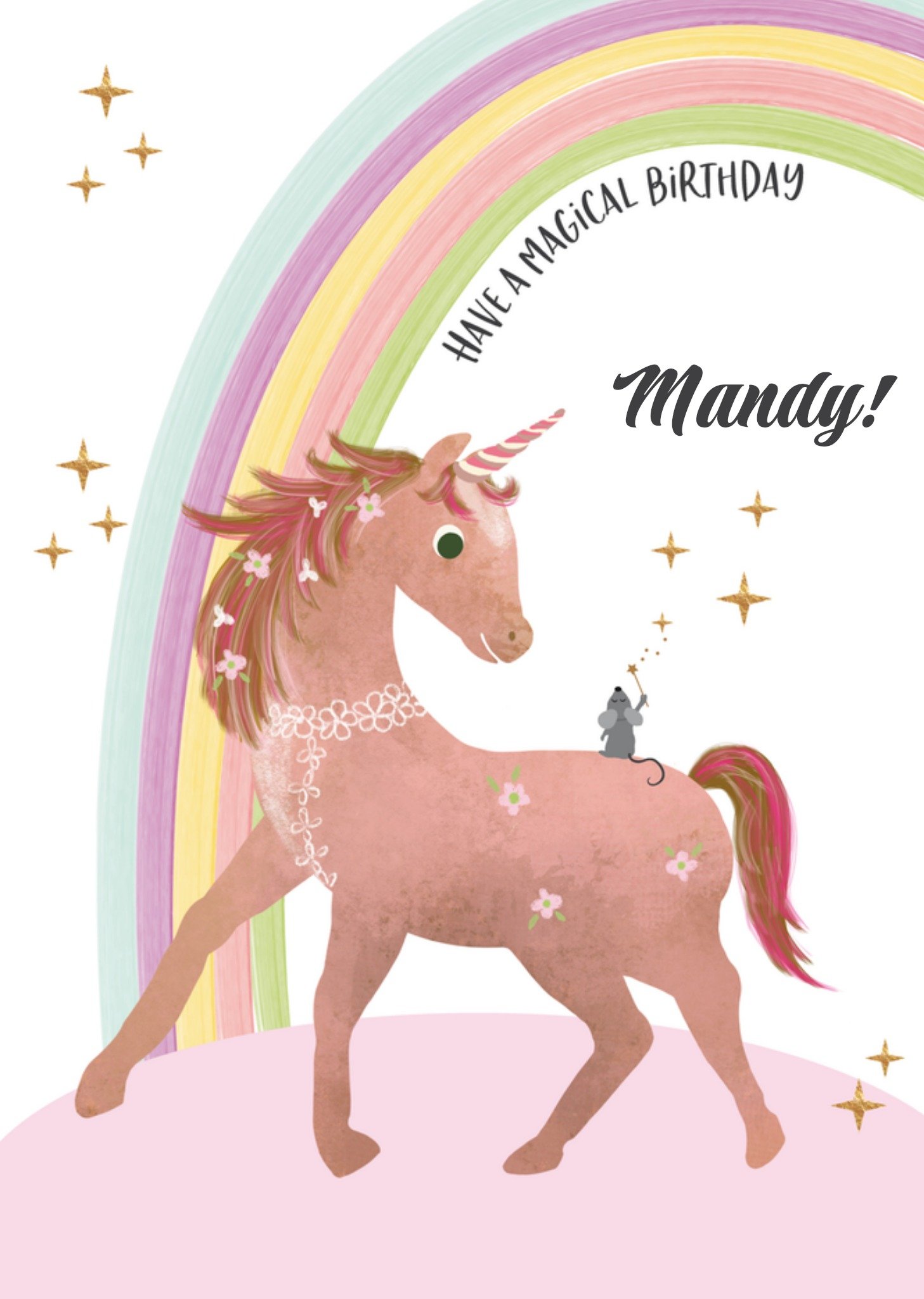 Verjaardagskaart Unicorn Kaart Tsjip