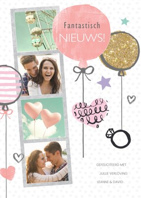 Fantastisch Nieuws Collage Met Ballonnen Verloving Kaart