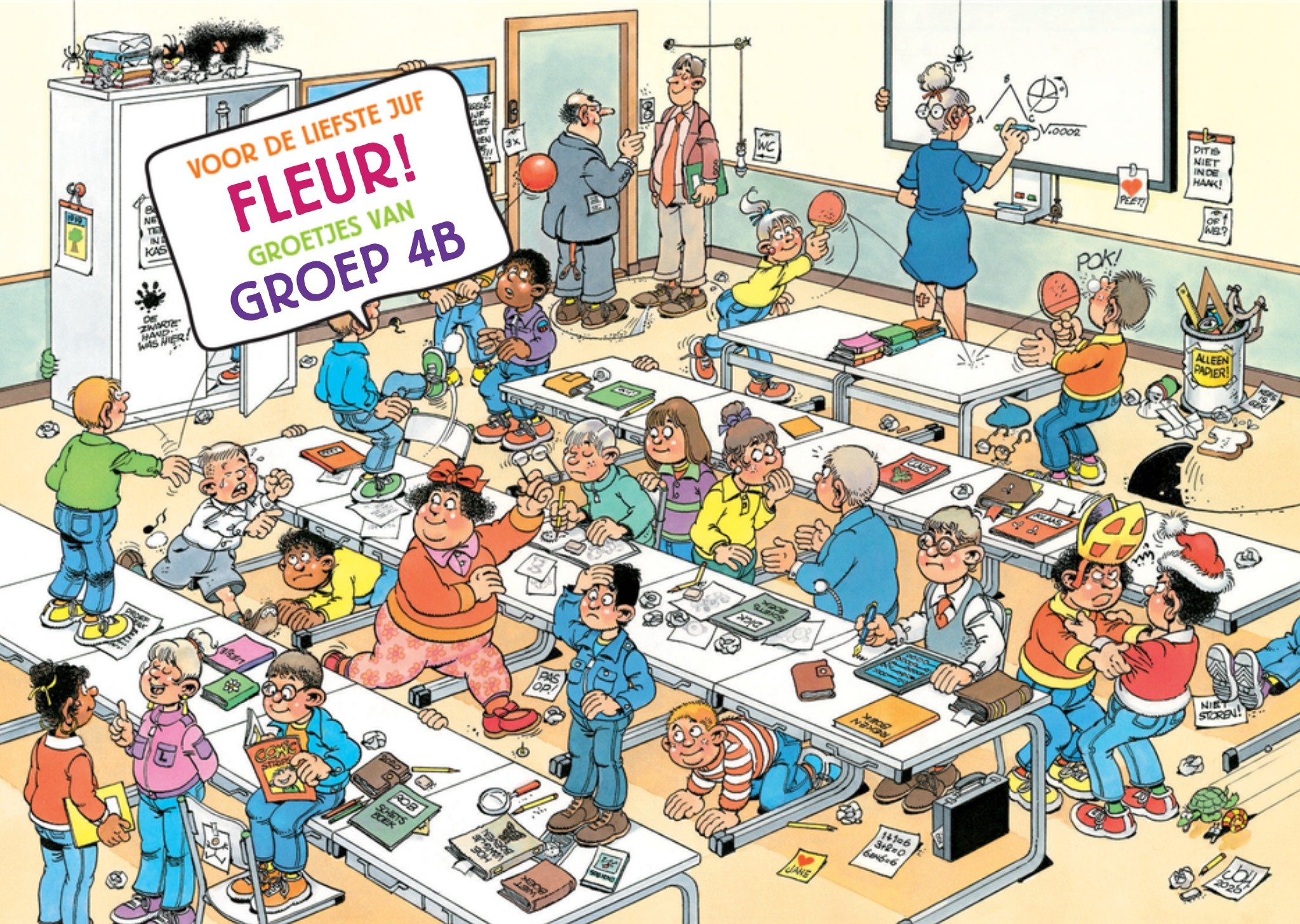 Verjaardagskaart Voor de liefste juf Kaart Jan van Haasteren Junior