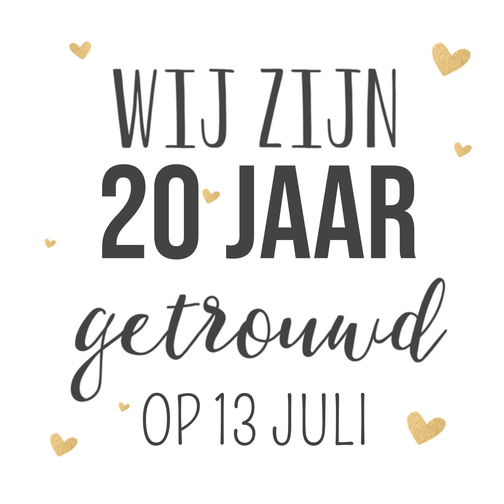 Greetz Huwelijks jubileum uitnodiging Neutraal Vierkant