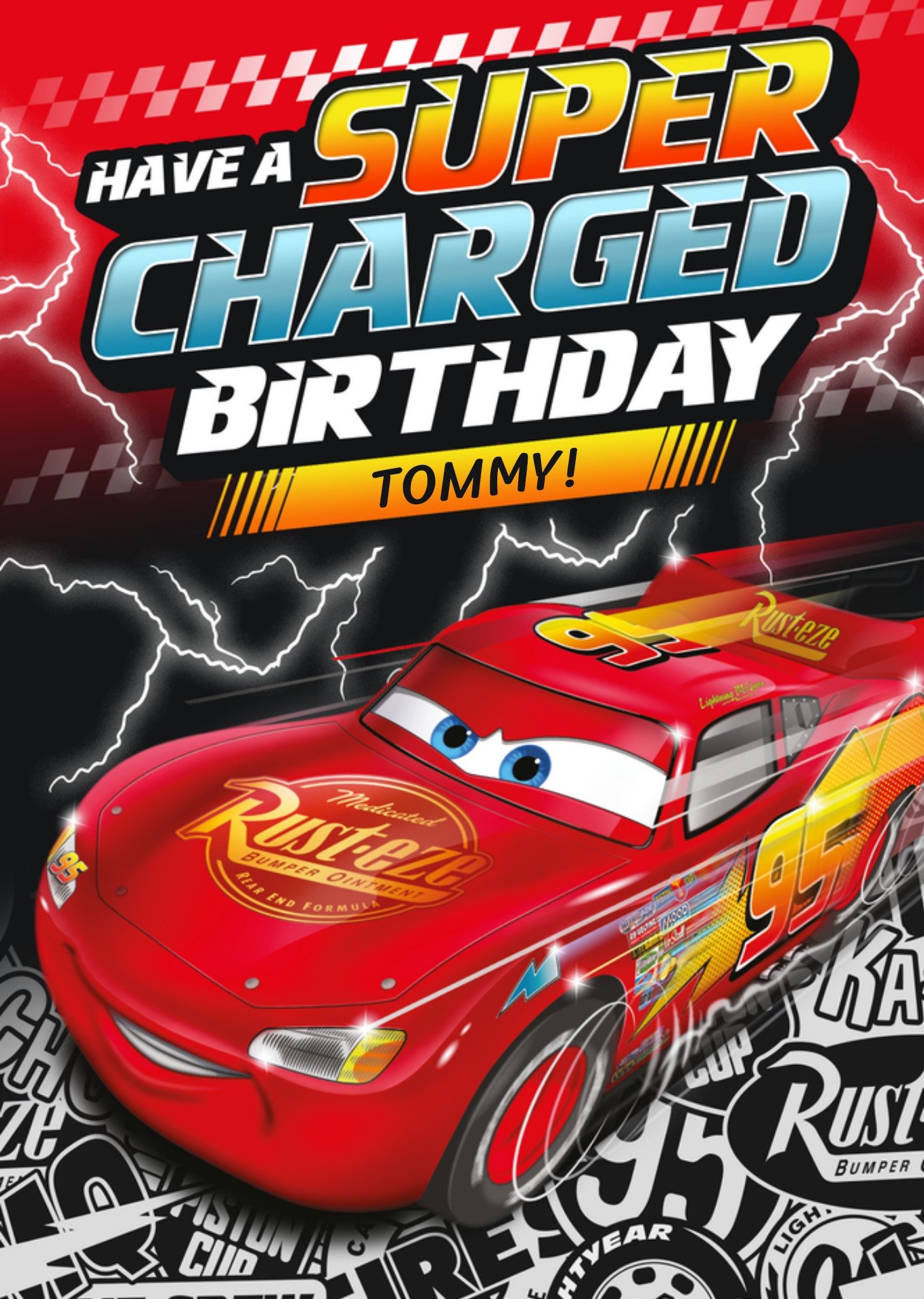 Cars Verjaardagskaart Aanpasbare tekst Kaart Disney