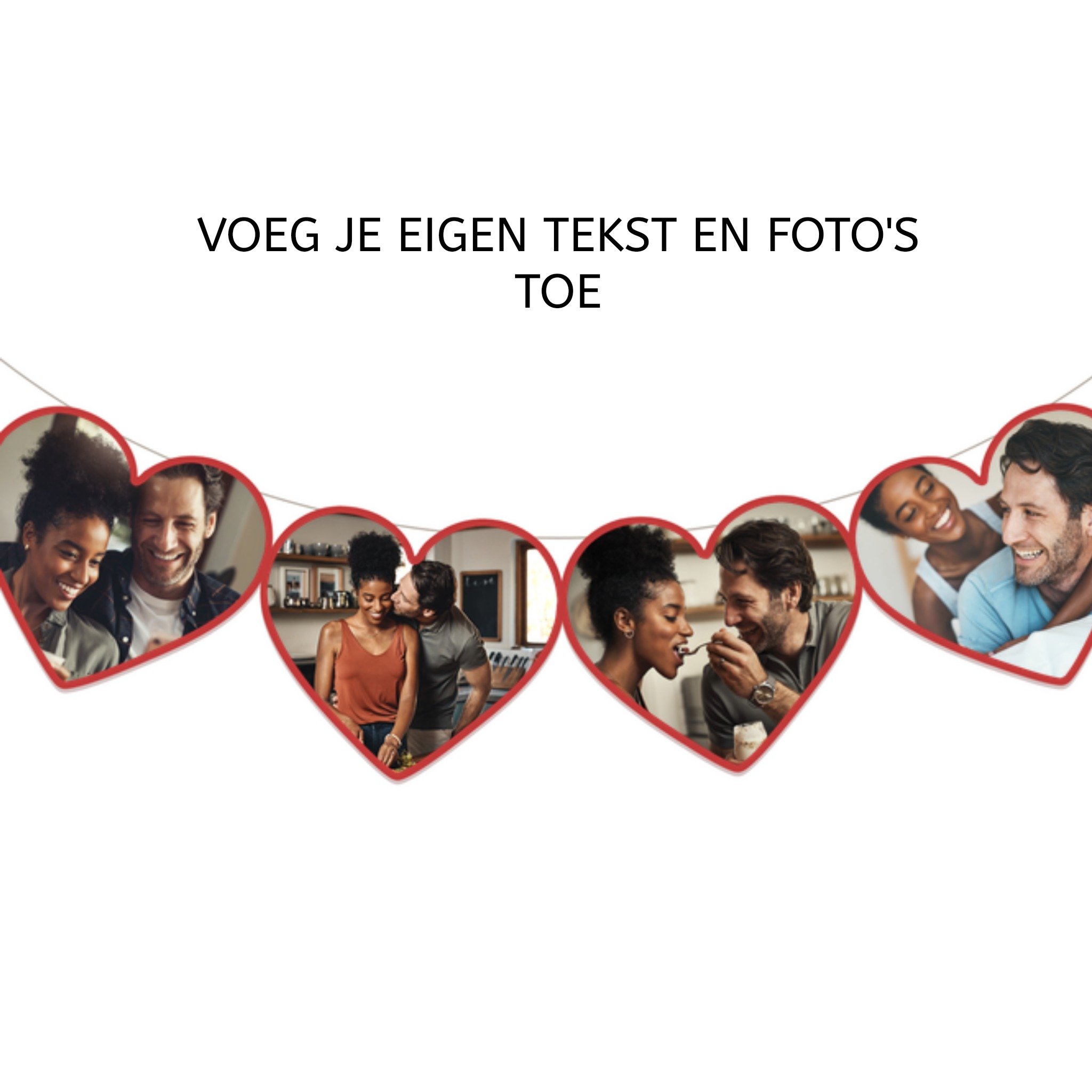 Gemaakt door Valentijnskaart Voeg je eIgen tekst of stickers toe Vierkante Kaart Greetz