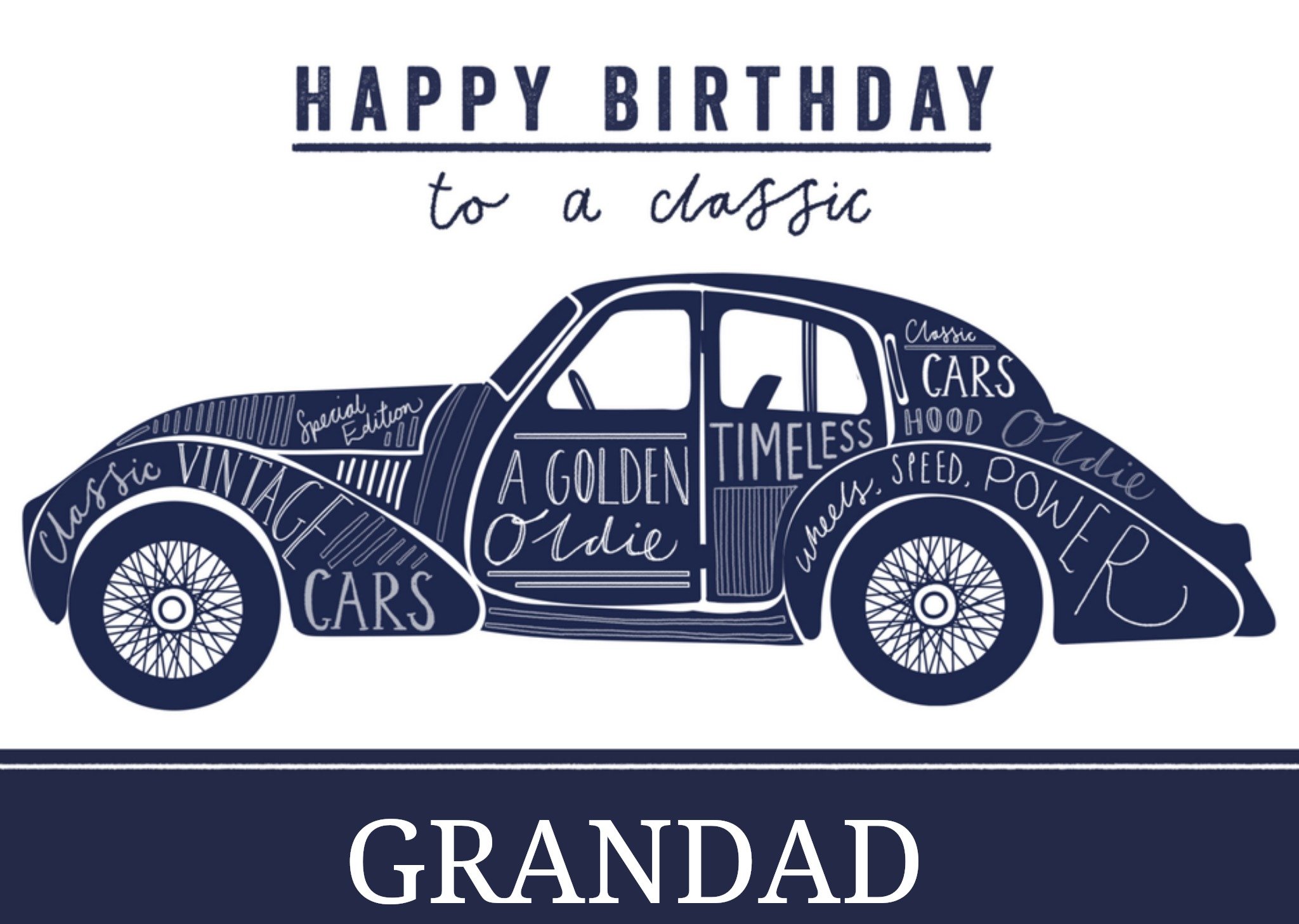 Greetz Verjaardagskaart A classic car Standard Card