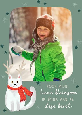 Greetz | Kerstkaart | Feestelijk katje | Kleinzoon