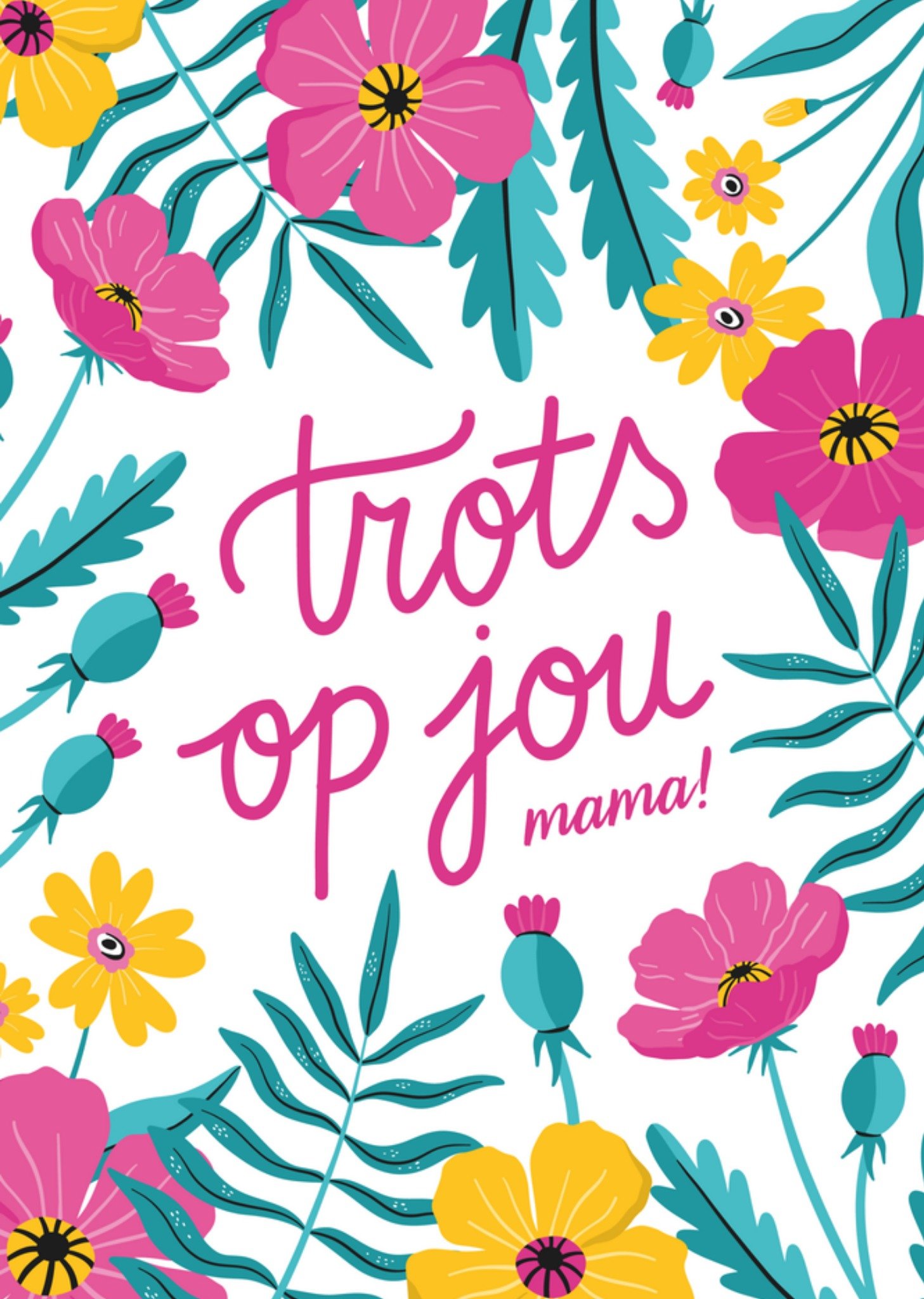 Geslaagd kaart Bloemen Trots Kaart Greetz