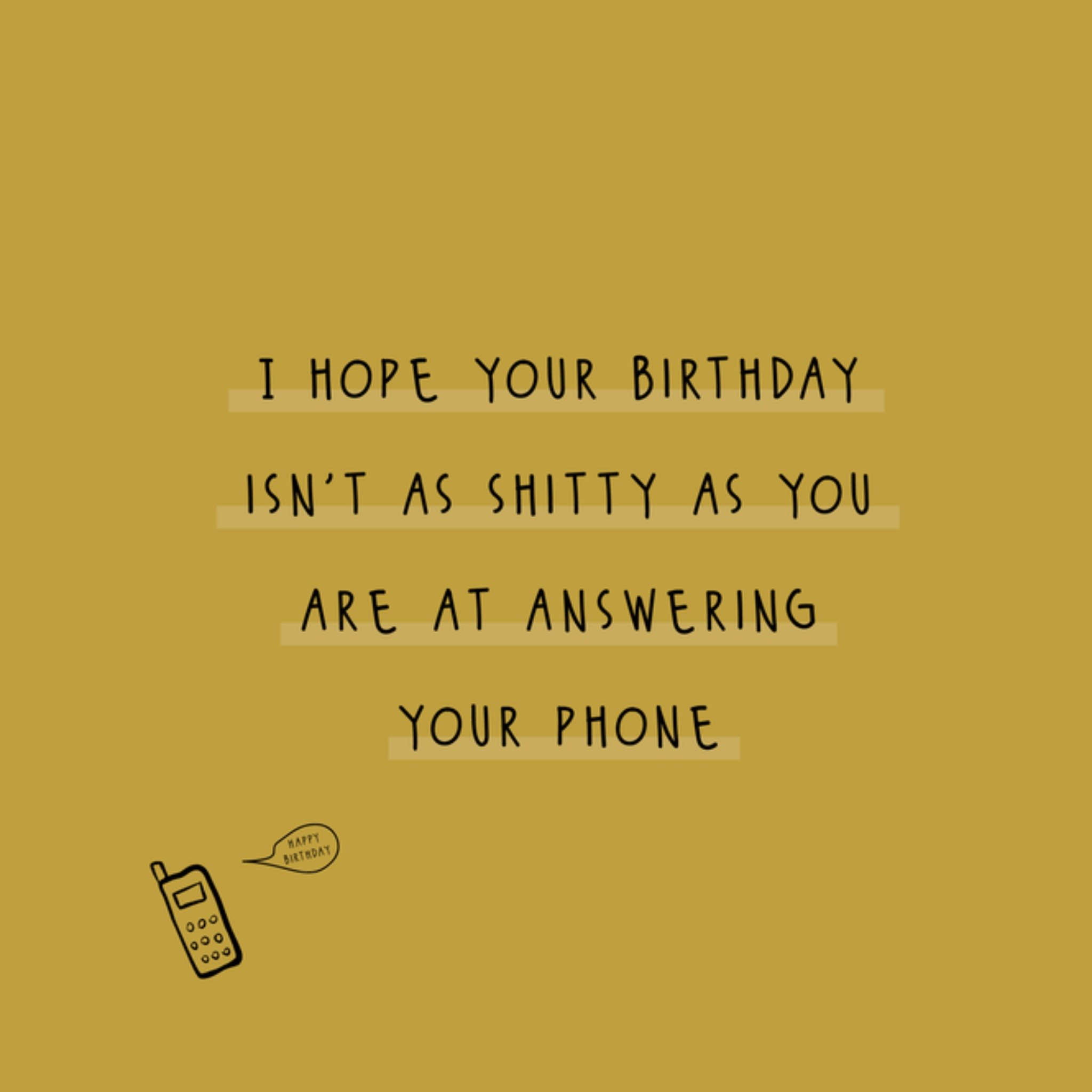 Greetz Verjaardagskaart Funky Vibes Answer your phone Vierkant