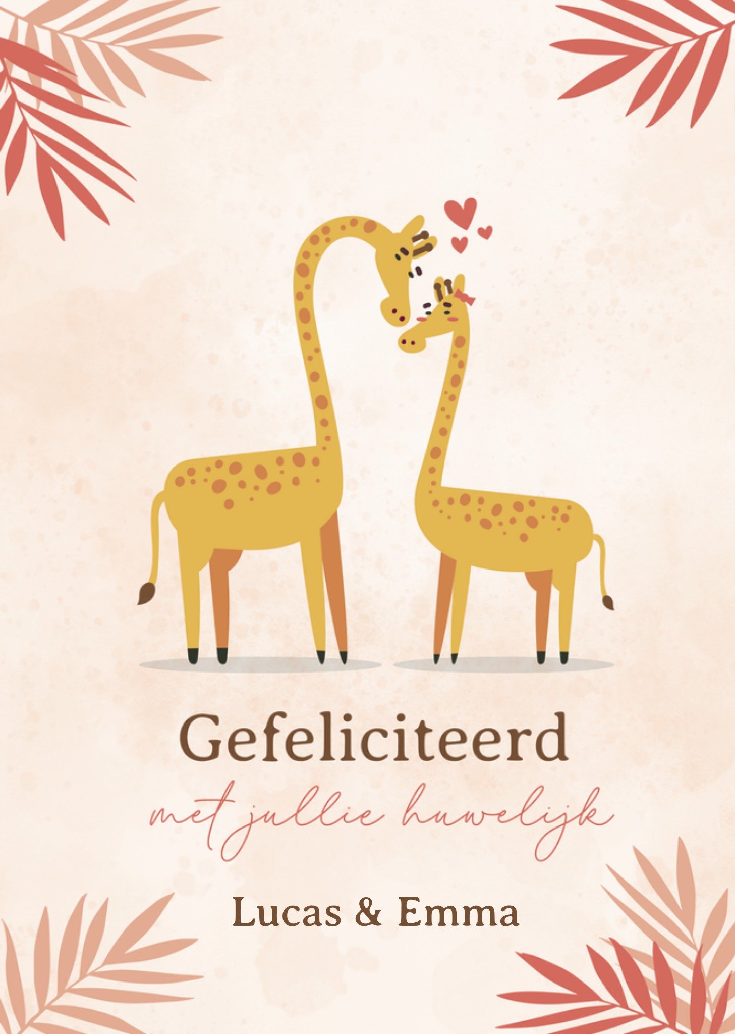Huwelijkskaart Gefeliciteerd met jullie huwelijk Kaart Papercute