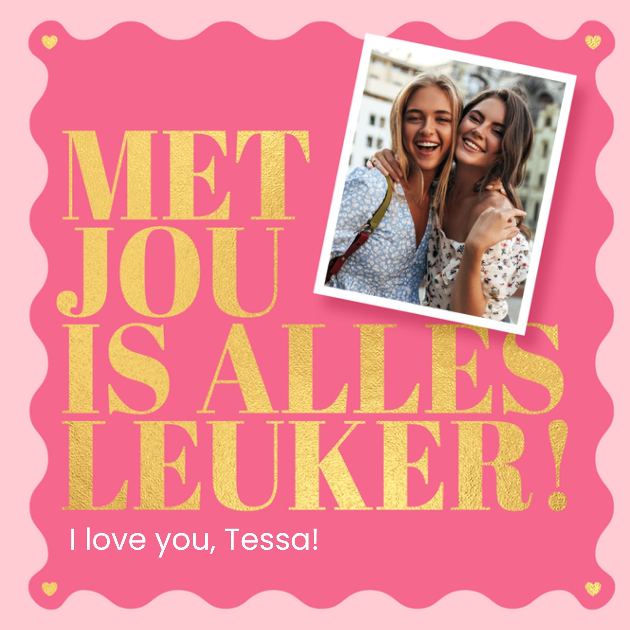 Liefde kaart Met jou is alles leuker kaartje Vierkante Kaart Luckz