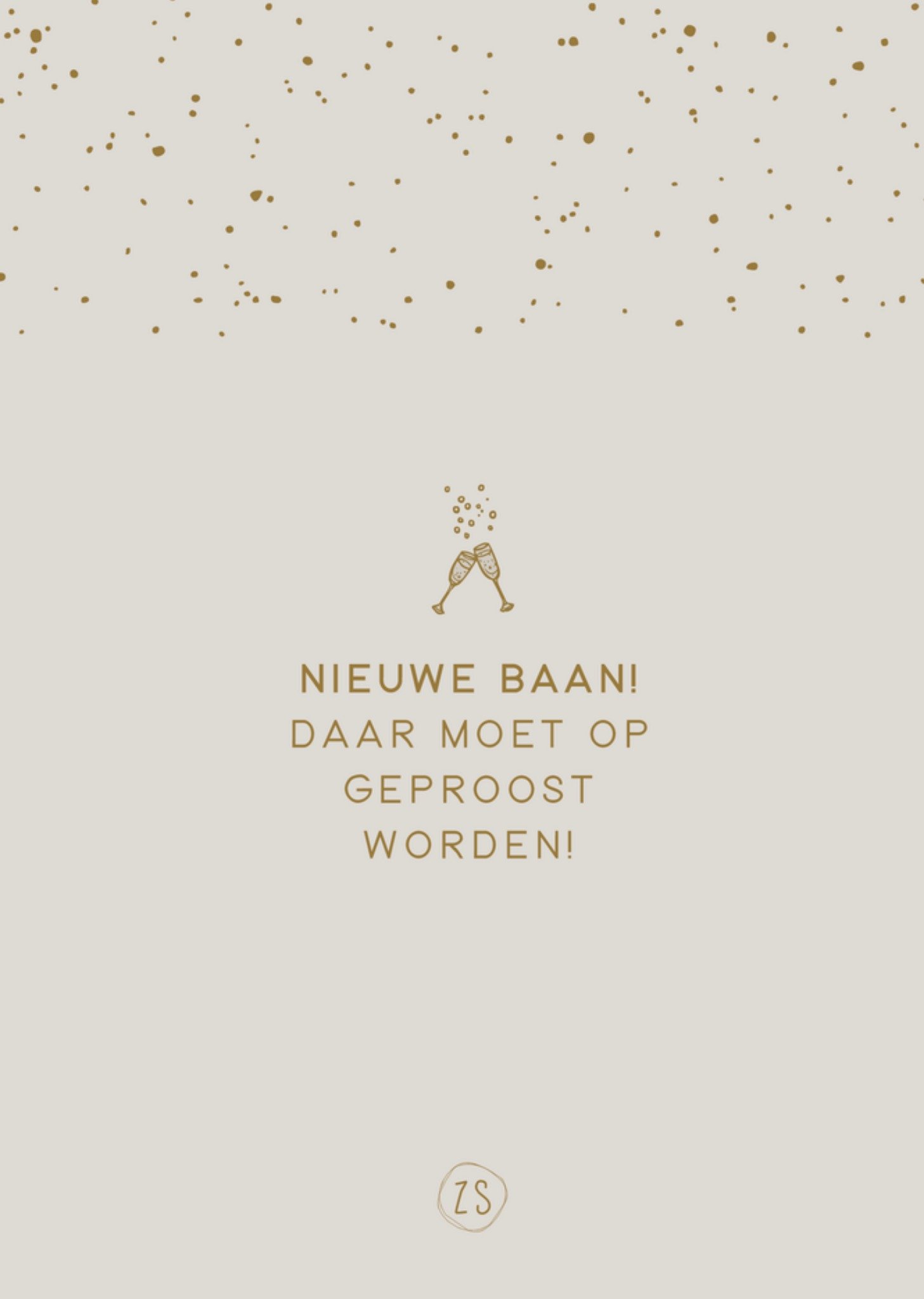 Zusss Nieuwe baan kaart Cheers Standard Card