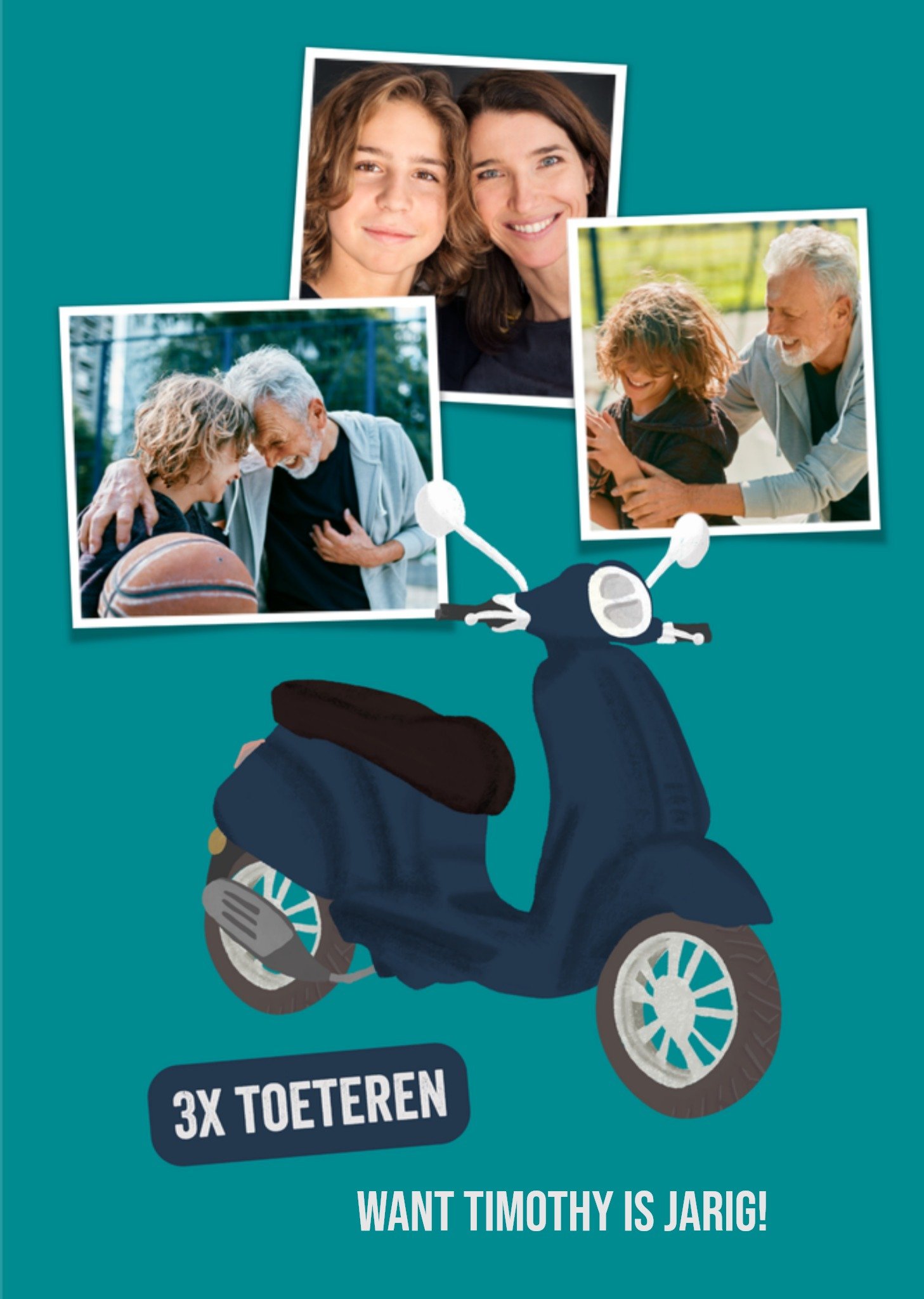 Verjaardagskaart Bromfiets Greetz