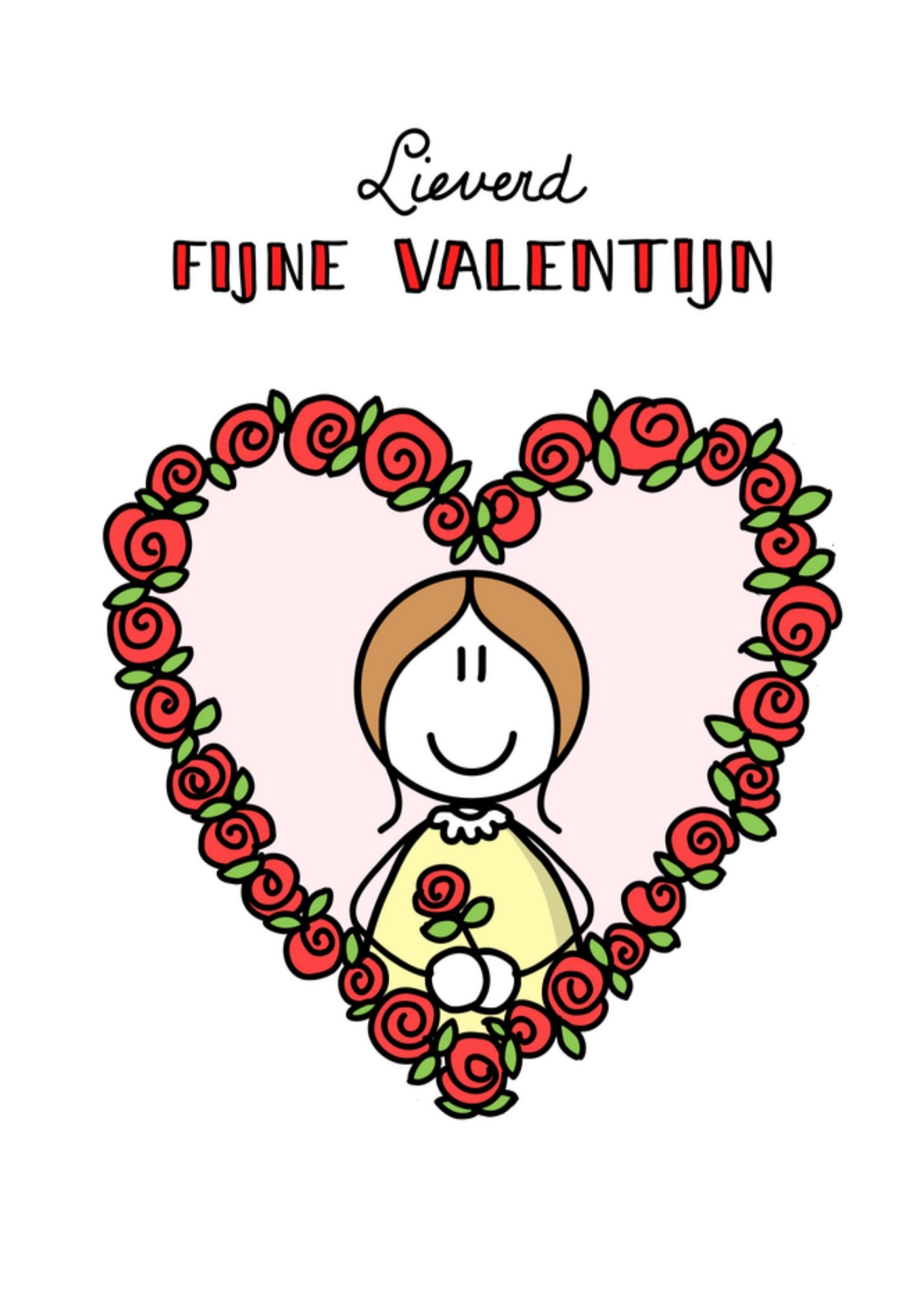 Valentijnskaart Lieverd Hartje Kaart YH Tekent