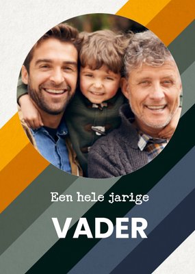 Een Hele Jarige Vader Gestreept Foto Upload Kaart