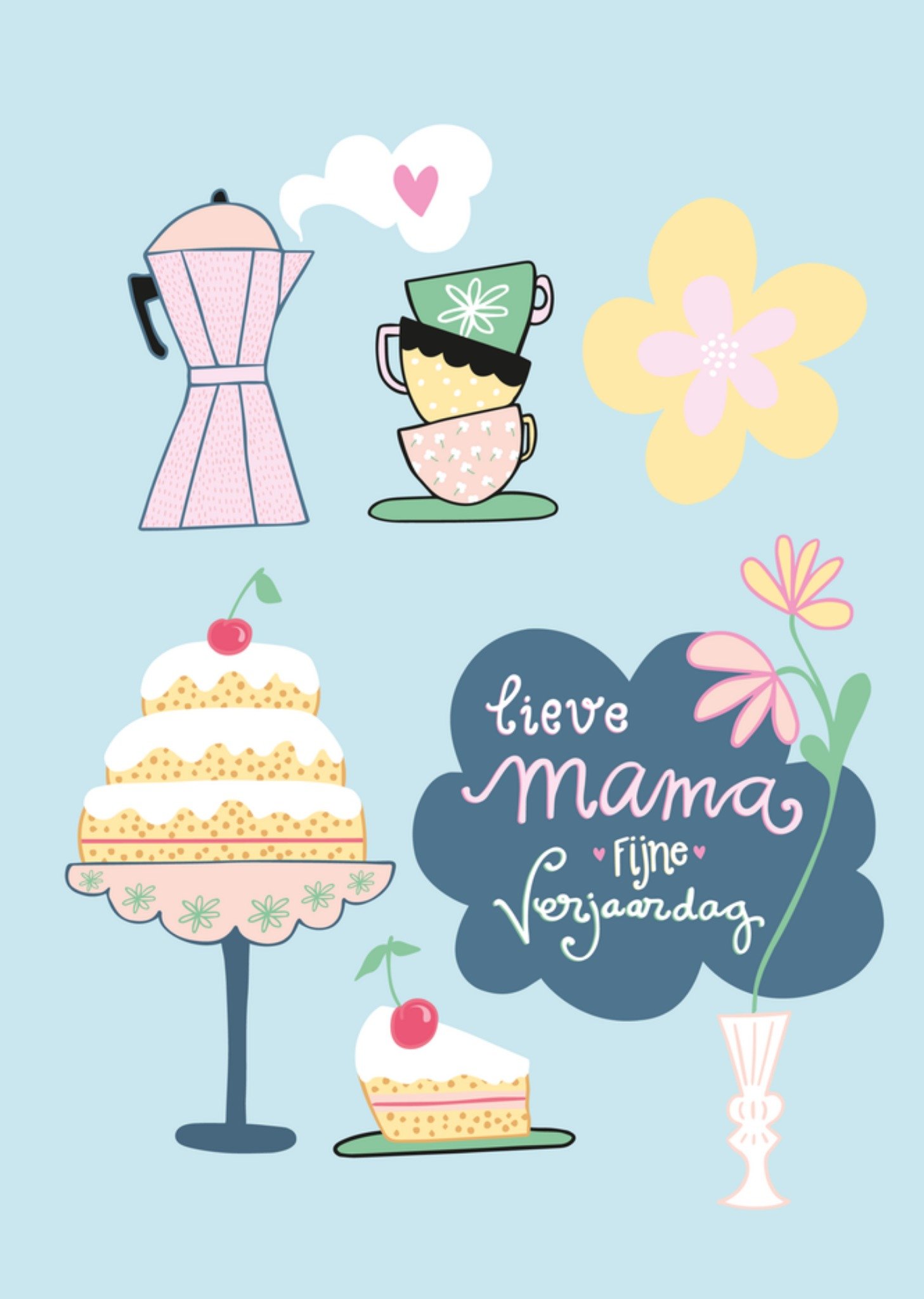 Verjaardagskaart Taart Mama Kaart Funny Side Up