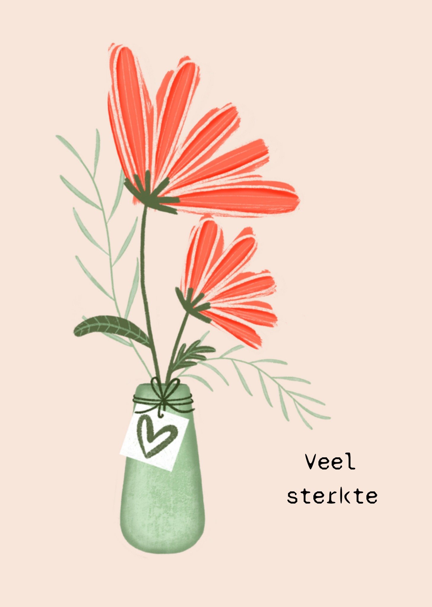 Condoleancekaart bloemen Kaart Marieke Witke