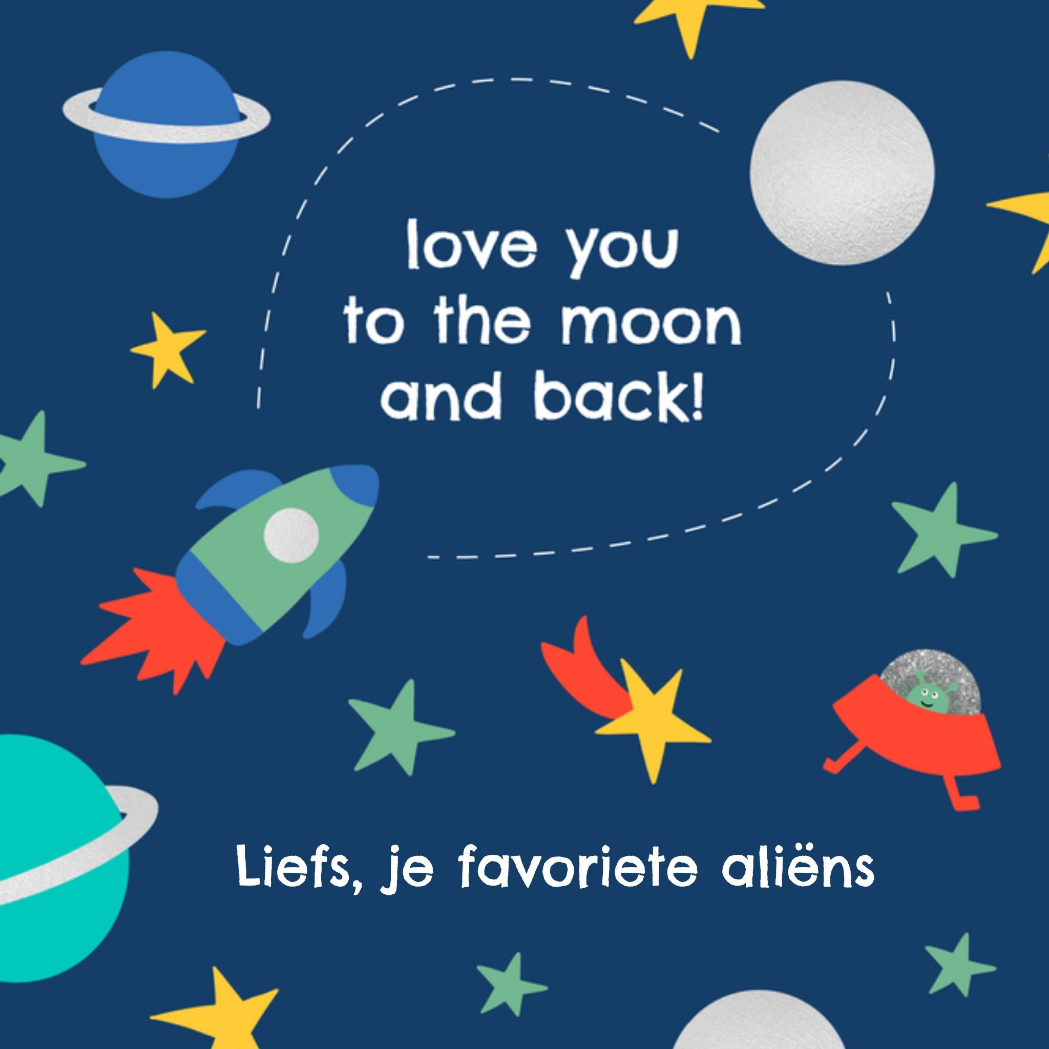 Greetz Vaderdag Love you to the moon and back Vierkant
