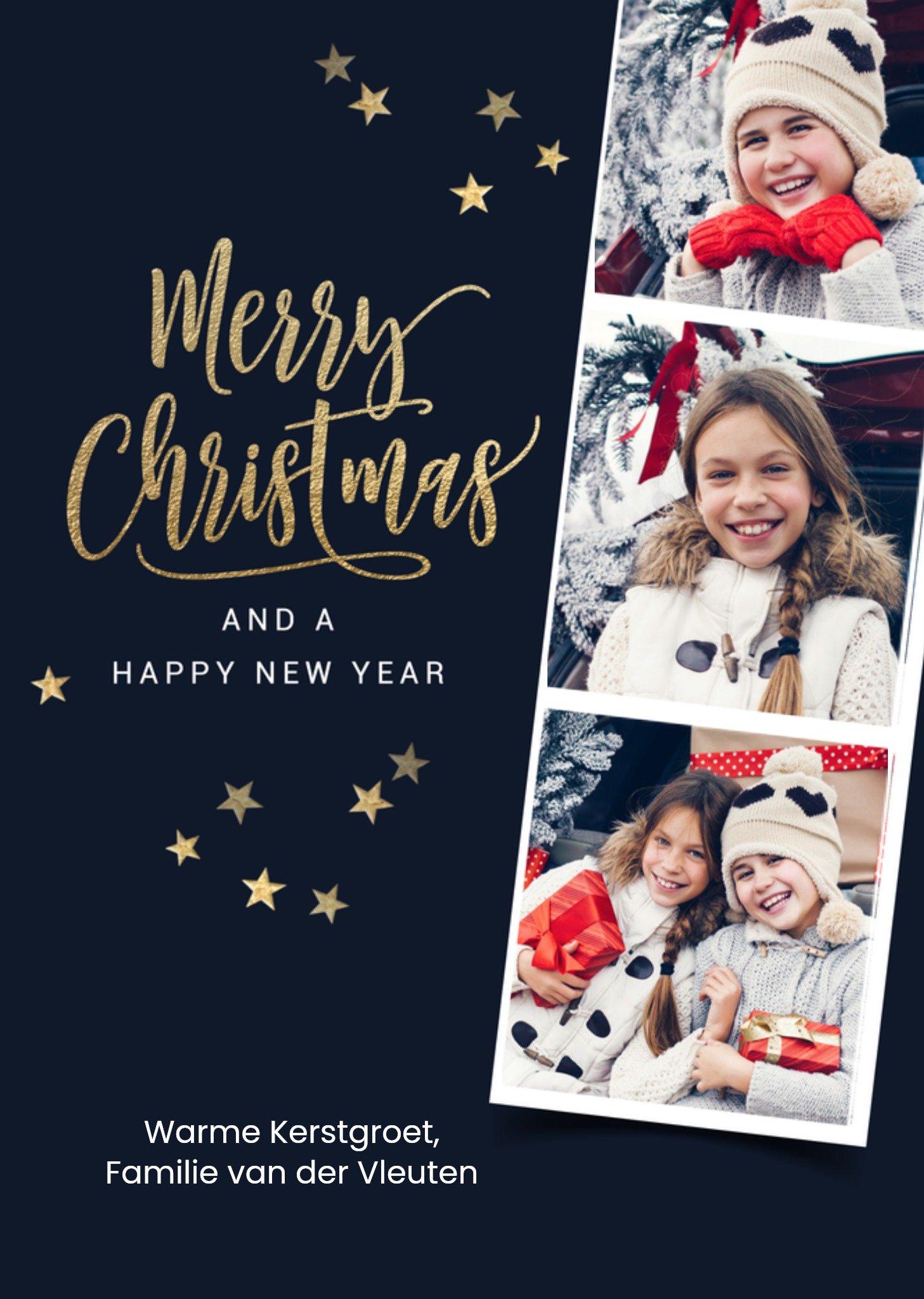 Kerstkaart fotokaart met tekst Luckz