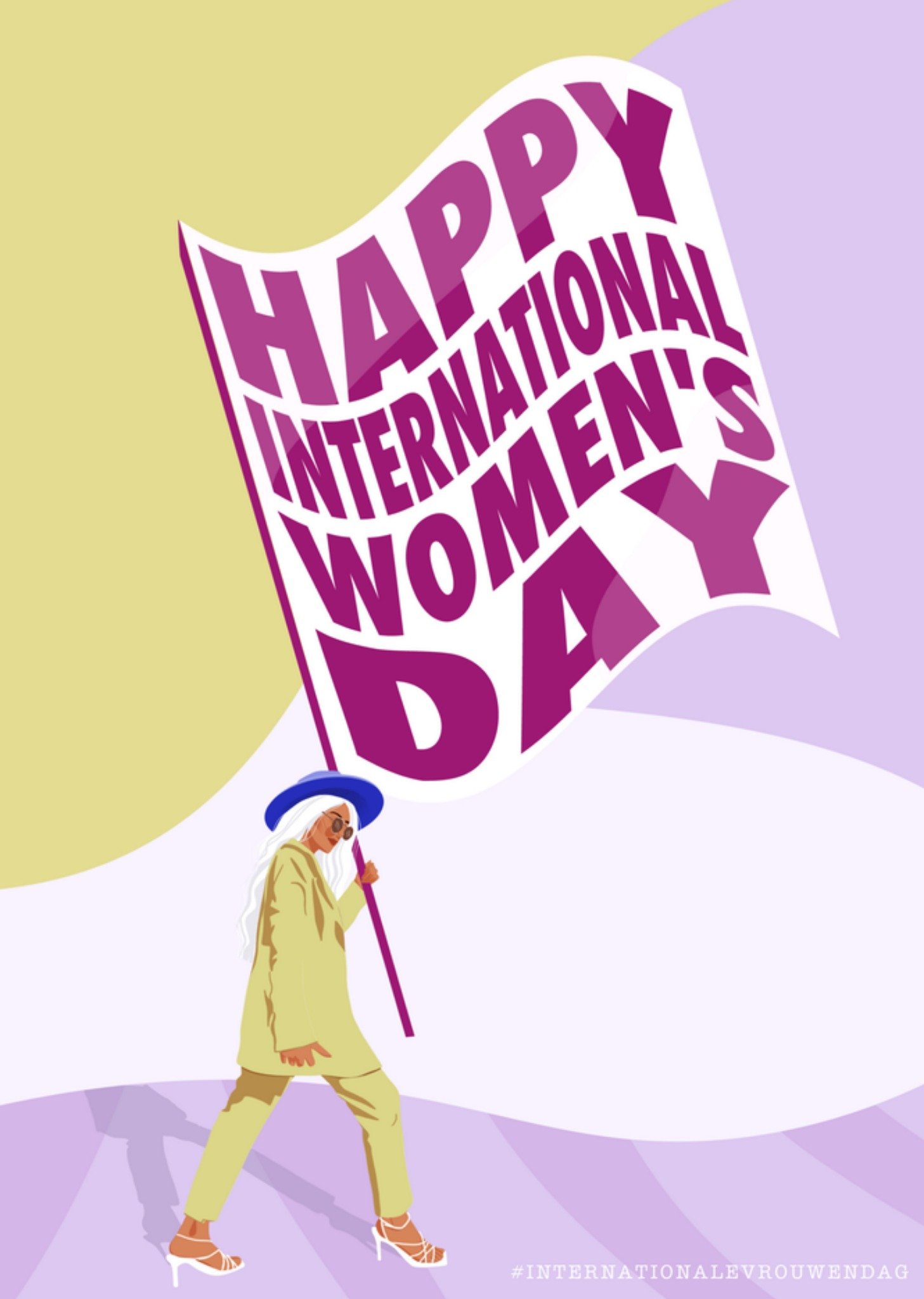 Internationale vrouwendag illustratie Kaart Greetz
