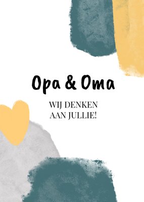 Greetz | Denken aan kaart | Opa en oma | Aquarel