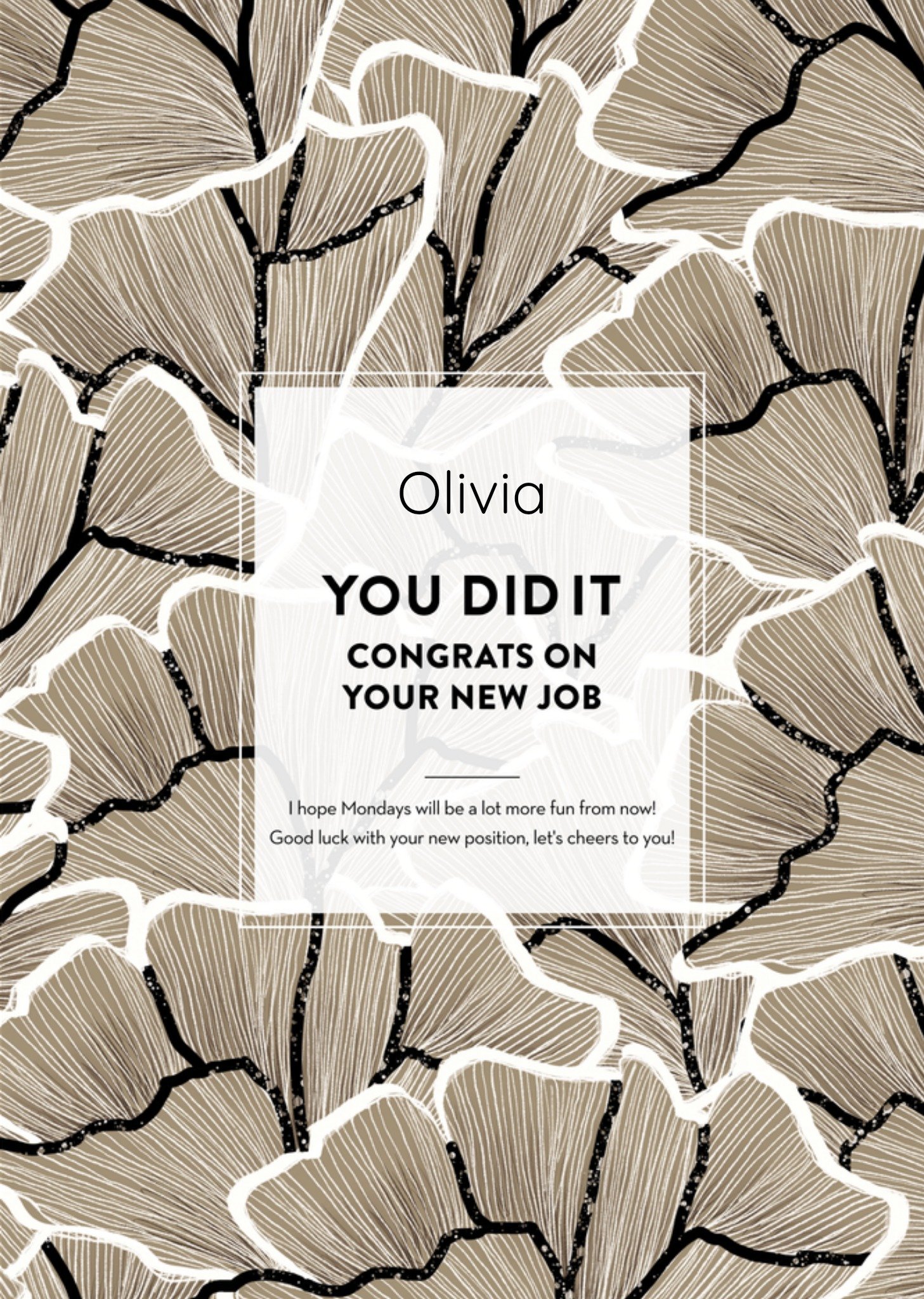 Nieuwe baan kaart Maandagen Kaart The Gift Label