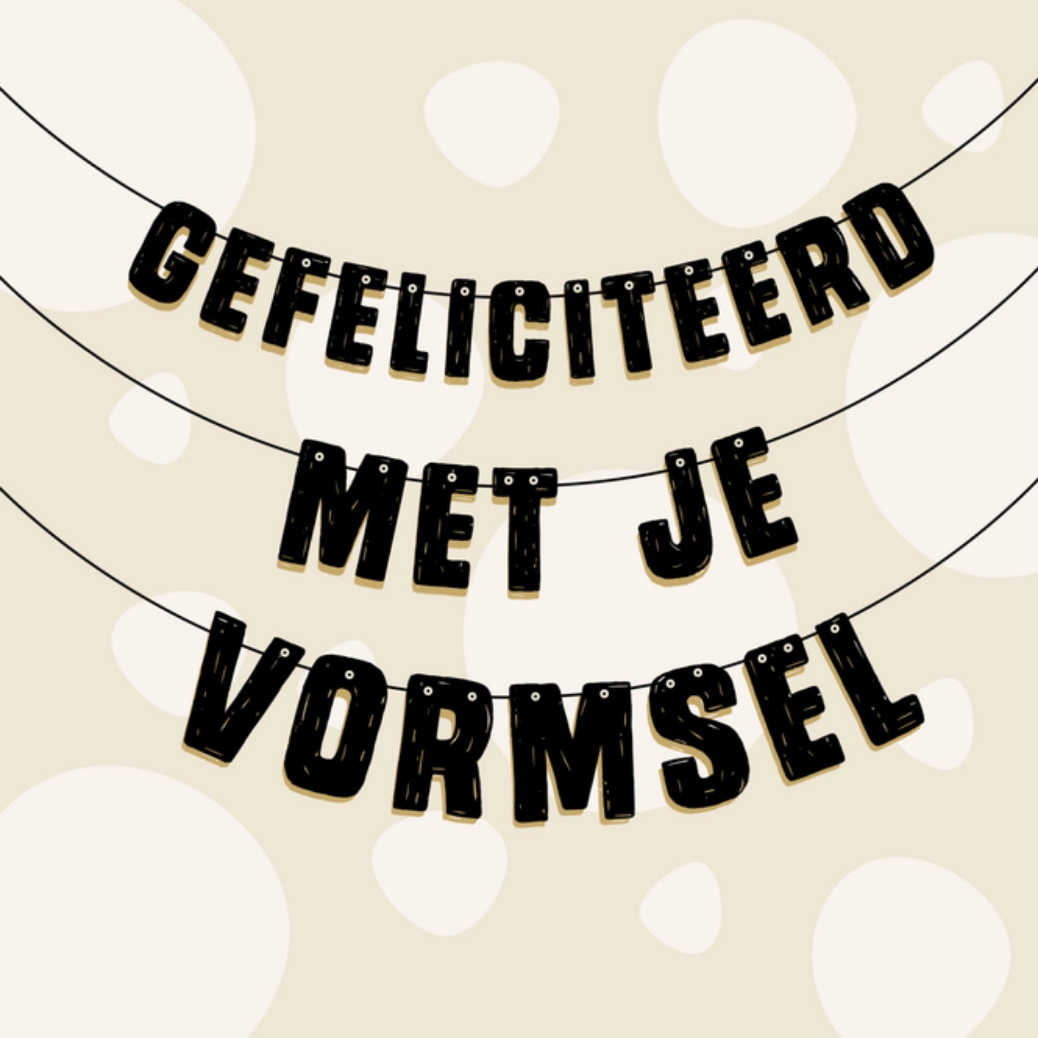 Greetz Vormsel kaart Gefeliciteerd Vierkant