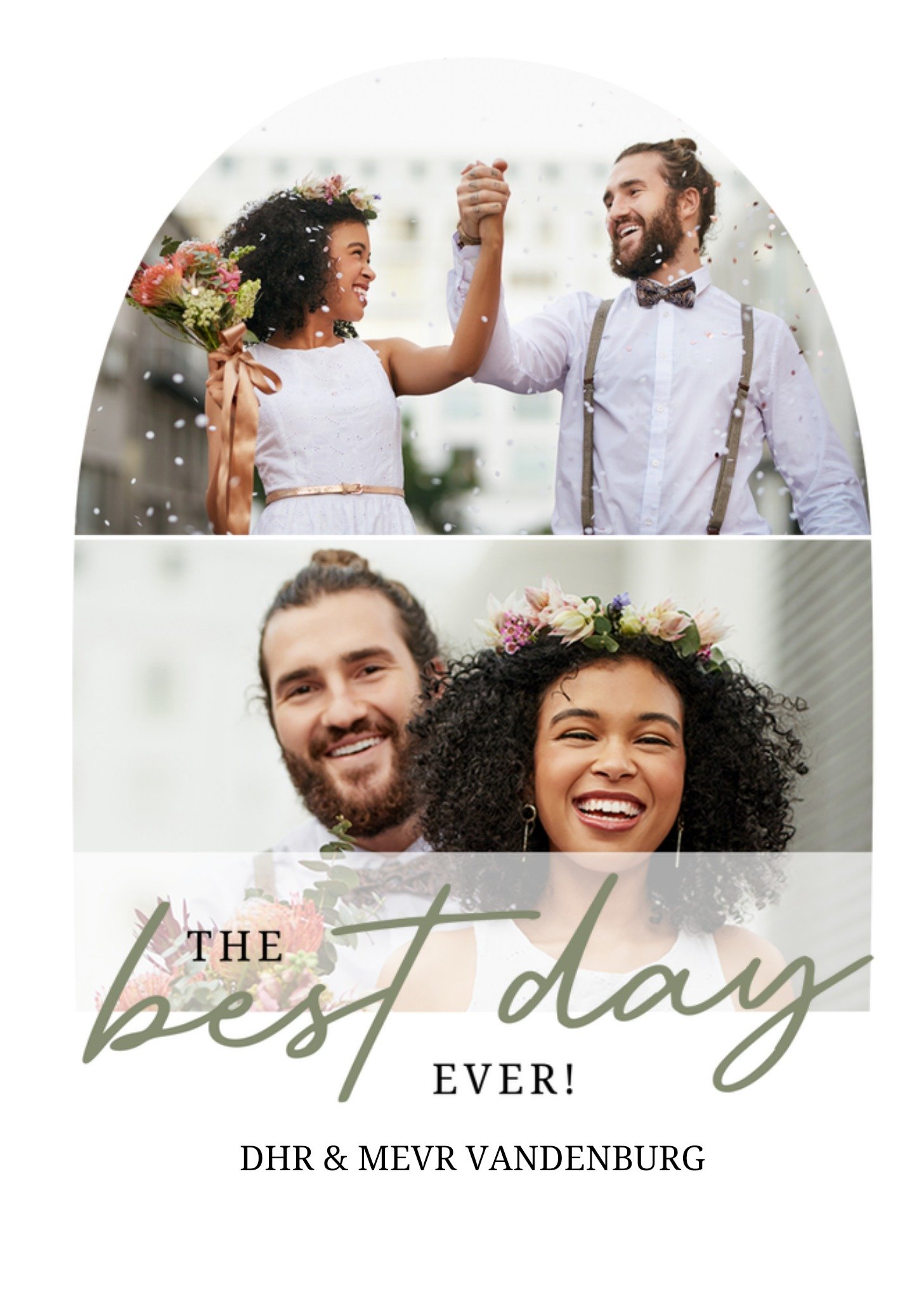 Huwelijkskaart The Best Day Ever Aanpasbare foto enn tekst Greetz