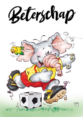 Doodles | Beterschapskaart | olifant | voetbal